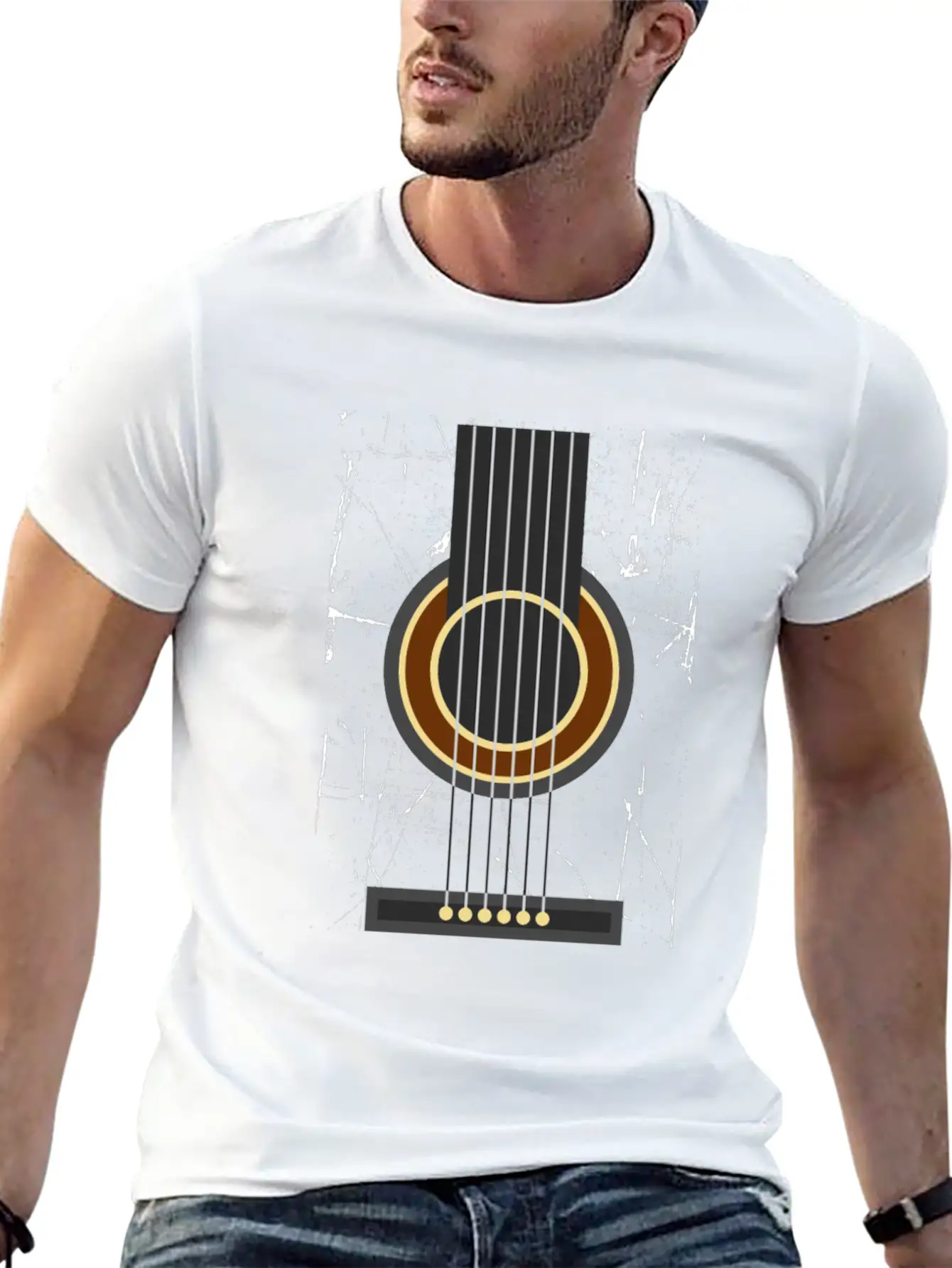 Acoustic Guitar Jamming And Good Play Basic Graphic T-Shirt – Daily Comfort In Soft Cotton