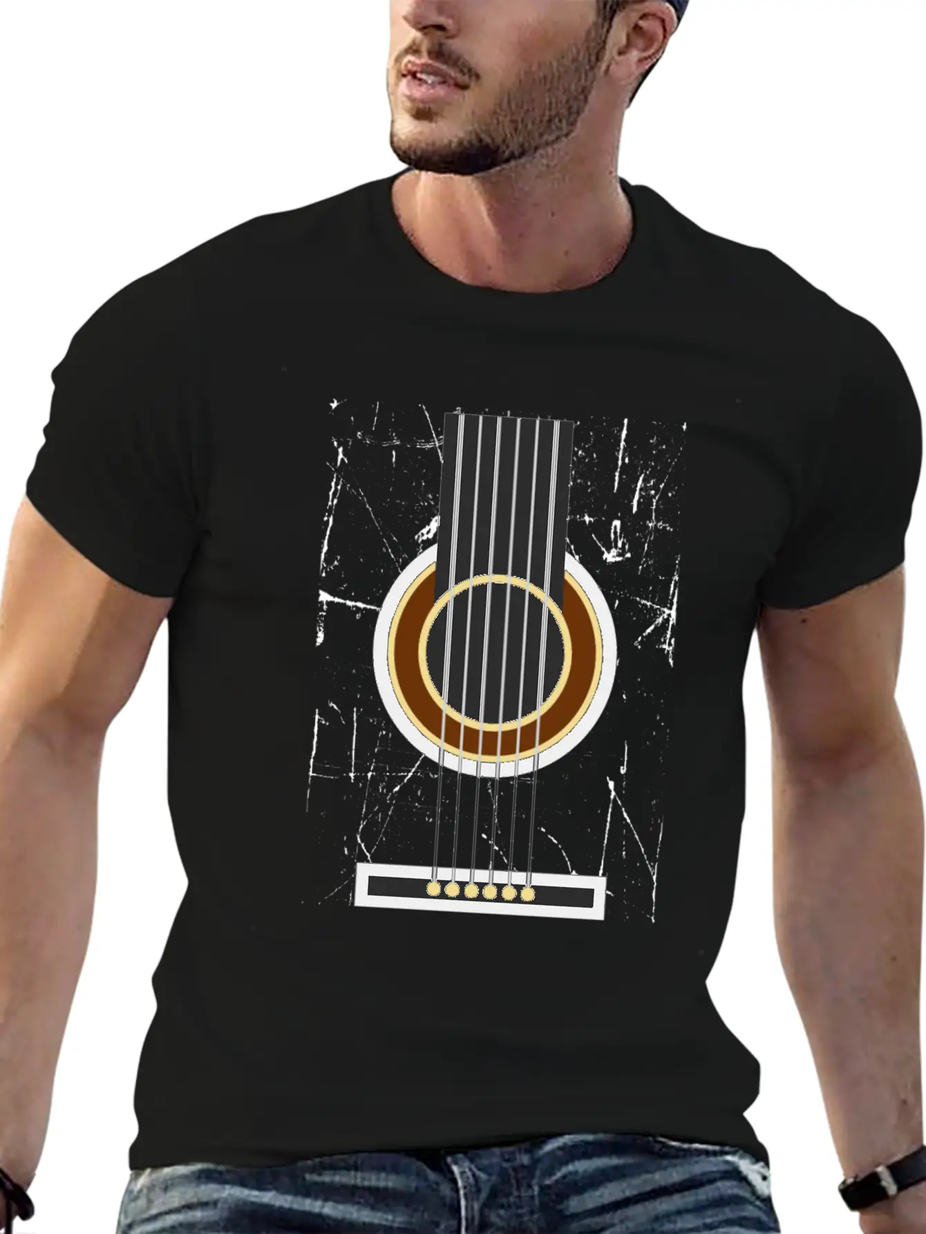 Acoustic Guitar Jamming And Good Play Basic Graphic T-Shirt – Daily Comfort In Soft Cotton