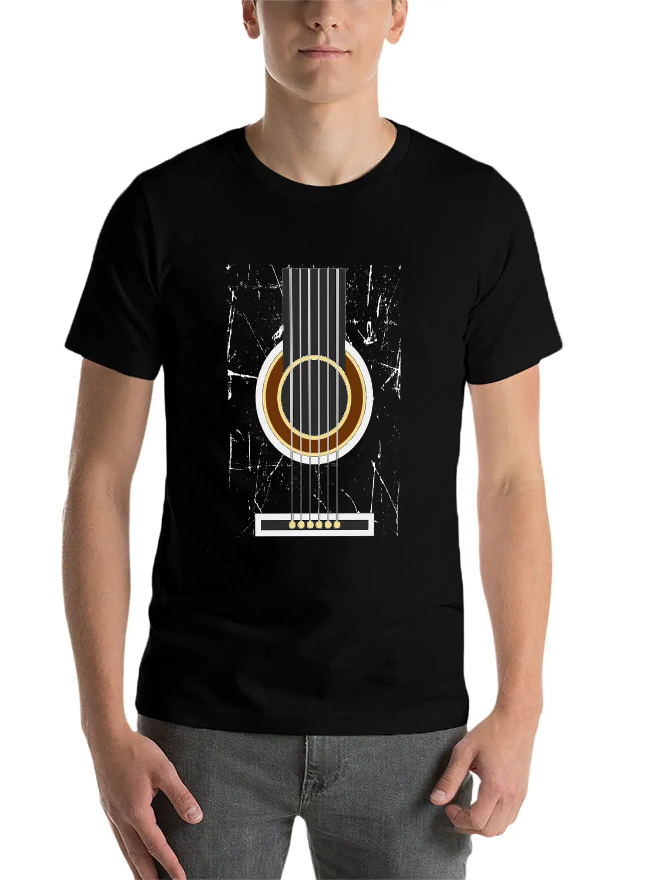 Acoustic Guitar Jamming And Good Play Basic Graphic T-Shirt – Daily Comfort In Soft Cotton