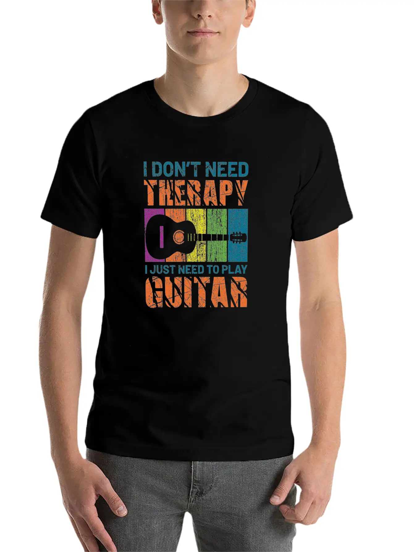 Acoustic Guitar Playing Basic Graphic T-Shirt – Daily Comfort In Soft Cotton
