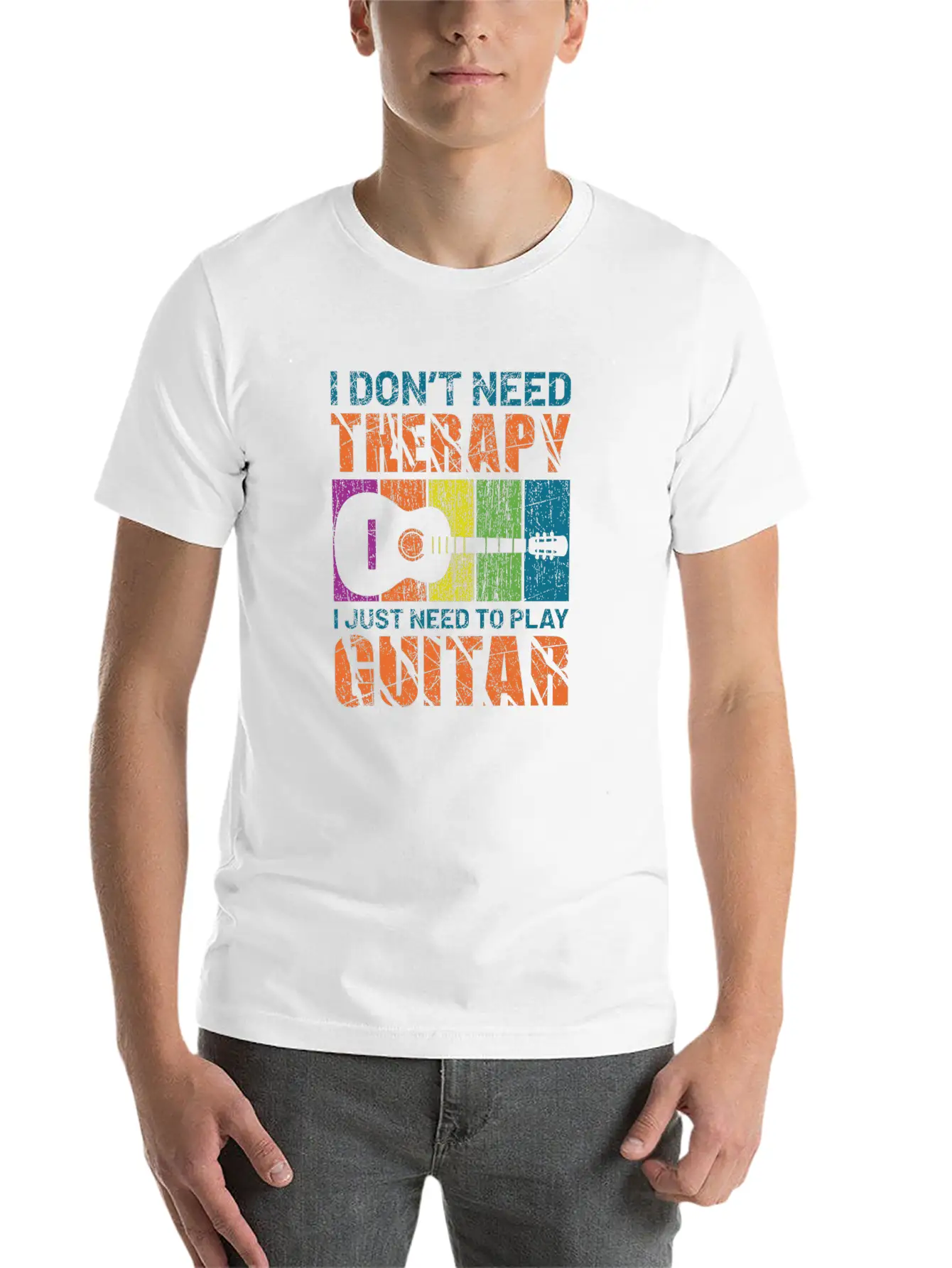 Acoustic Guitar Playing Basic Graphic T-Shirt – Daily Comfort In Soft Cotton