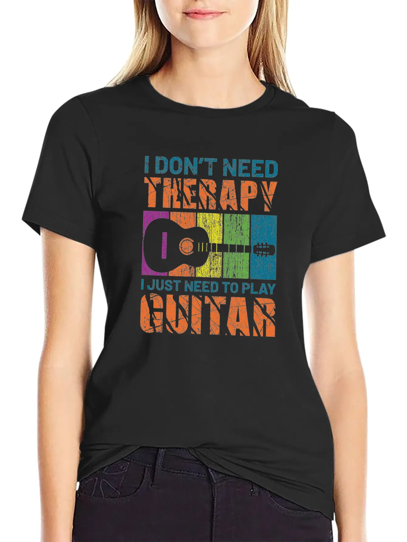 Acoustic Guitar Playing Basic Graphic T-Shirt – Daily Comfort In Soft Cotton