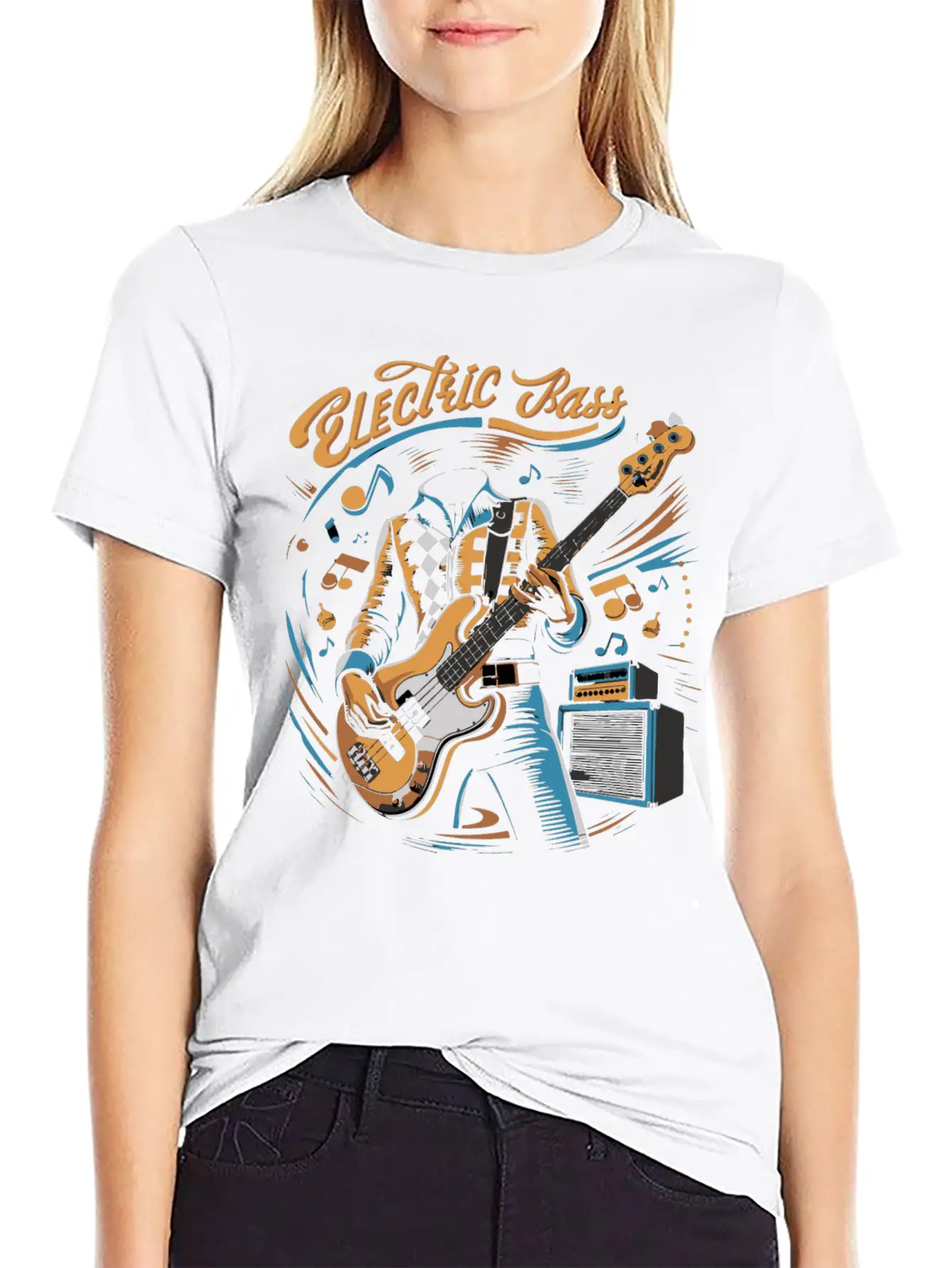 Acoustic Retro Guitars Guitarist Electric Bass Basic Graphic T-Shirt – Daily Comfort In Soft Cotton