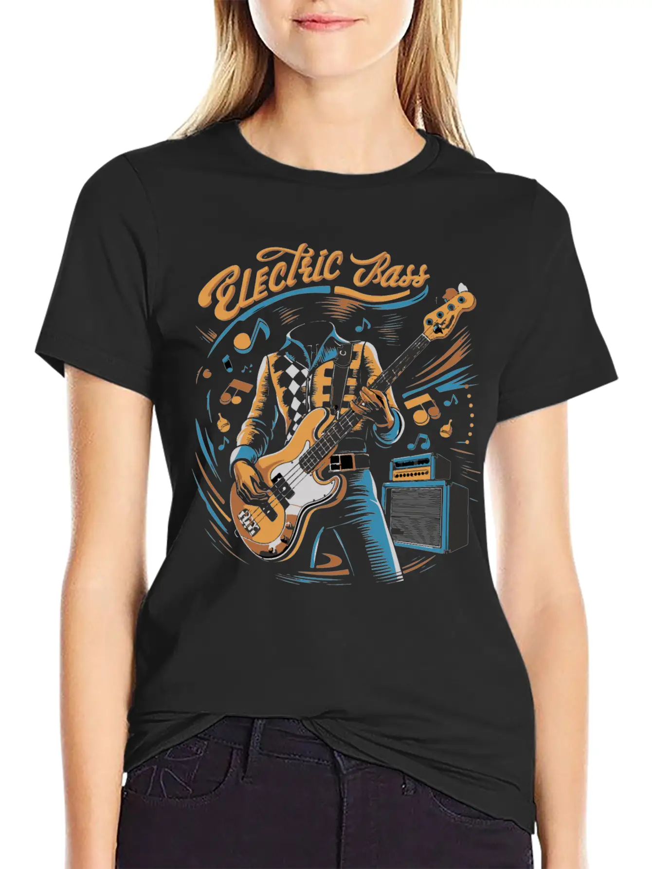 Acoustic Retro Guitars Guitarist Electric Bass Basic Graphic T-Shirt – Daily Comfort In Soft Cotton