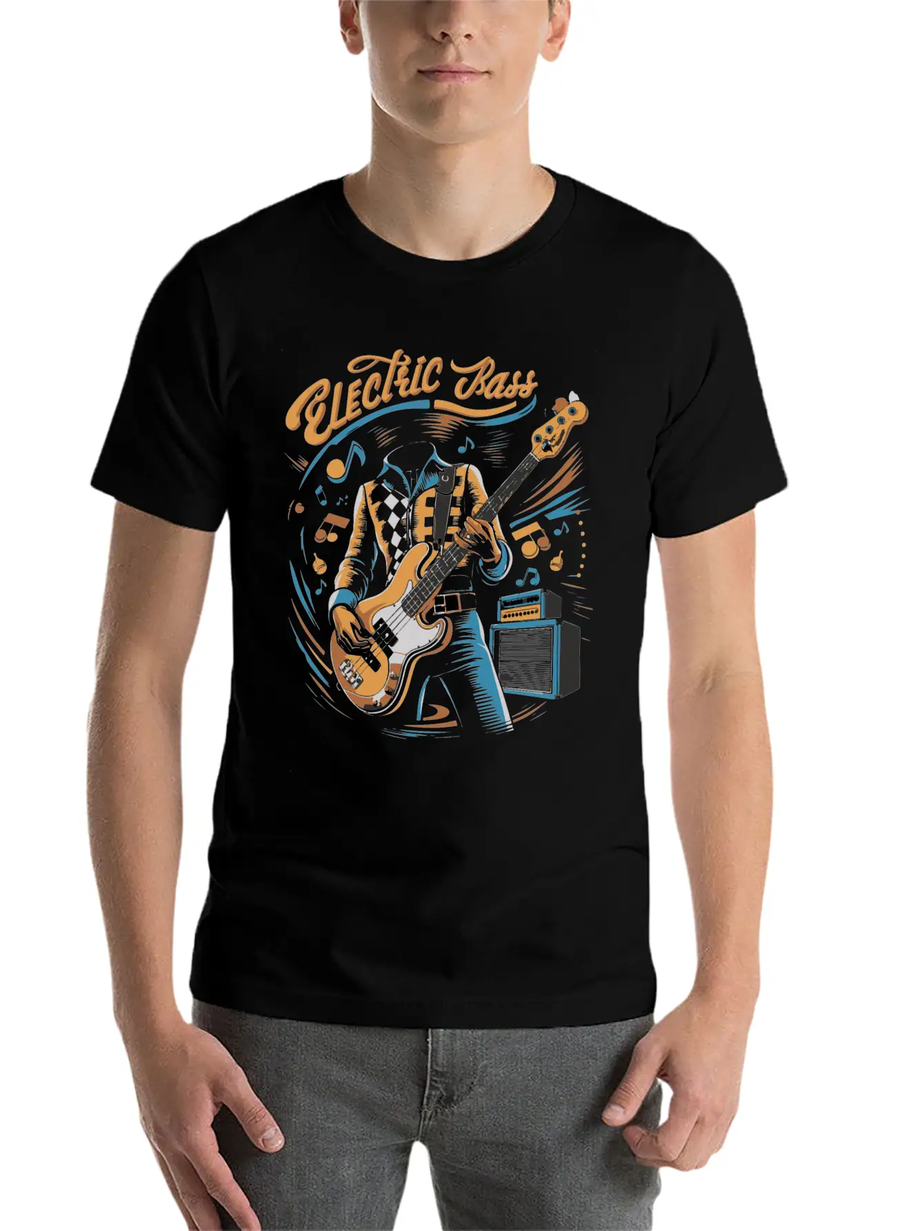 Acoustic Retro Guitars Guitarist Electric Bass Basic Graphic T-Shirt – Daily Comfort In Soft Cotton