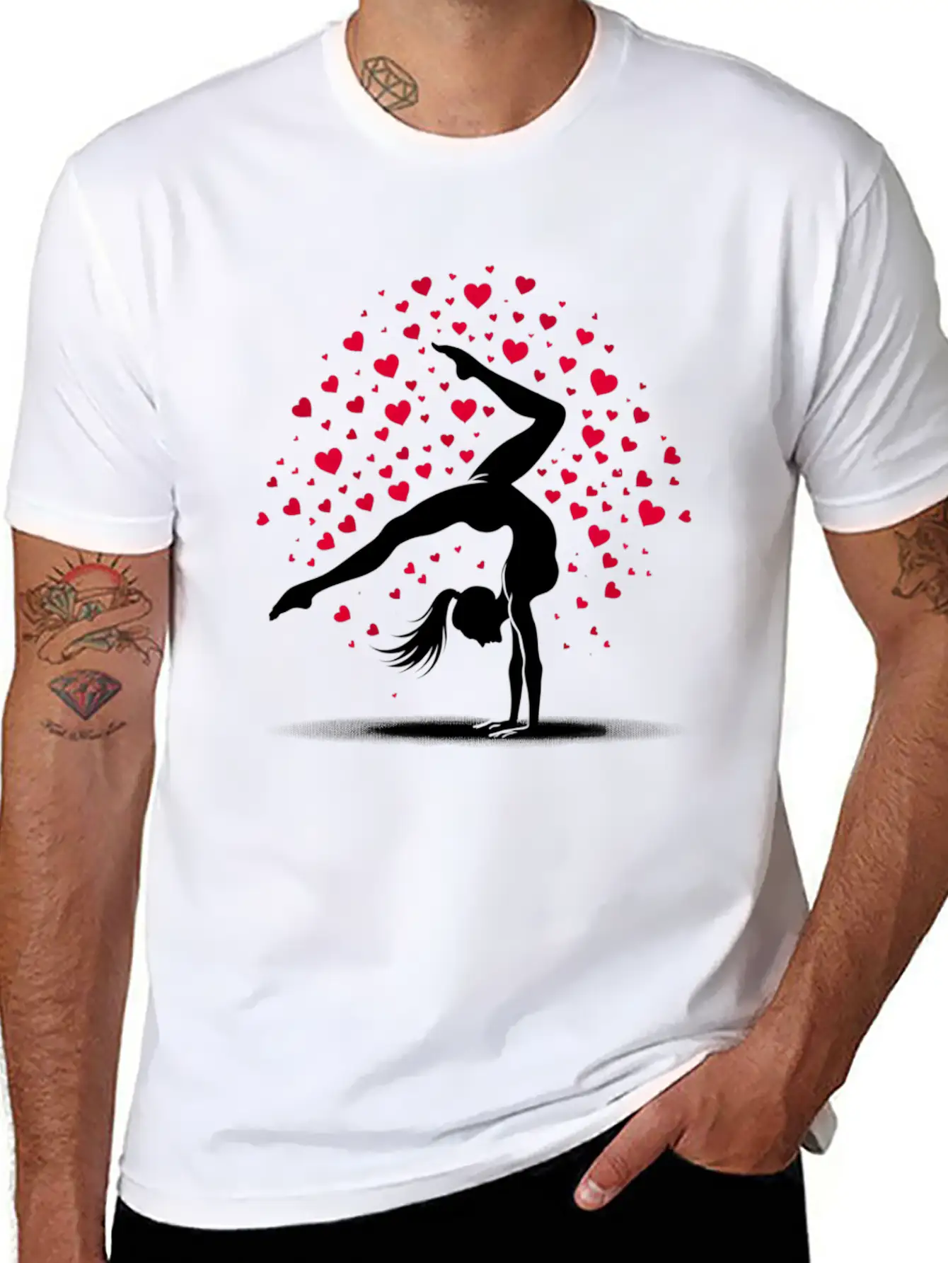 Acrobatics Cart Wheel Valentine's Day Sport Timeless Short Sleeve Tee – Comfy And Minimalist Design