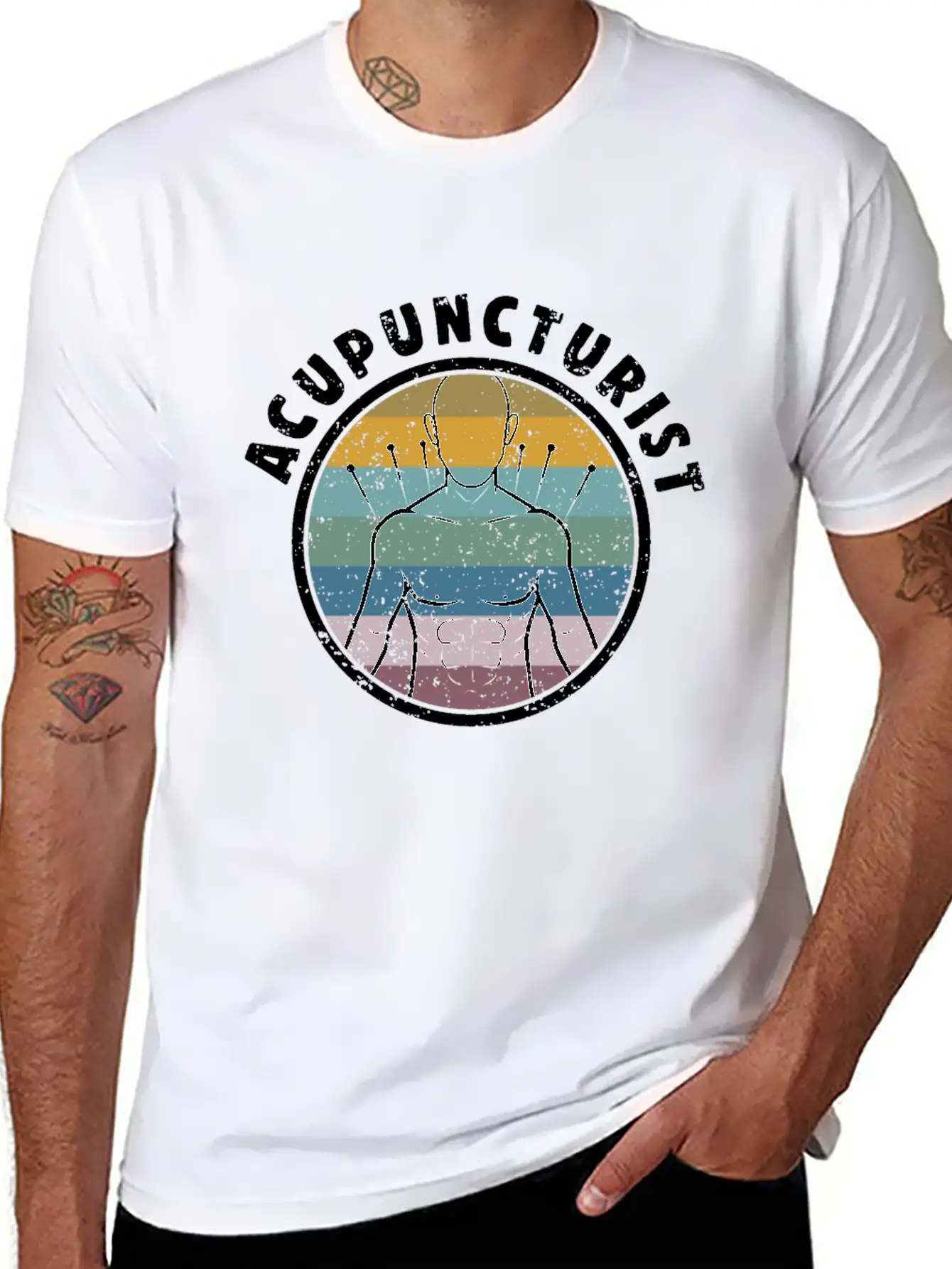 Acupuncture Info Funny Acupuncturist Graphic Essential Unisex Summer Tee – Soft Cotton Casual Fit