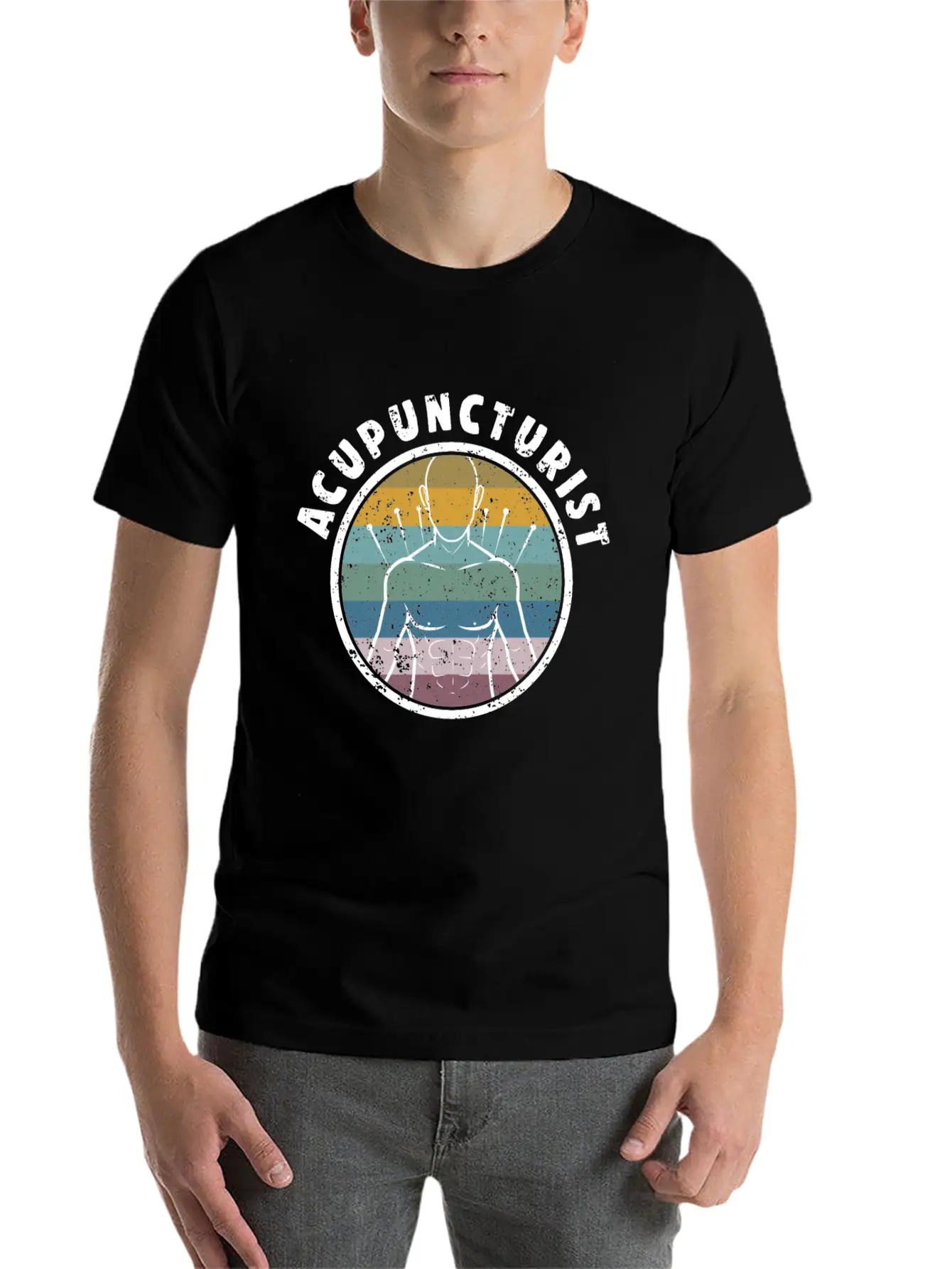 Acupuncture Info Funny Acupuncturist Graphic Essential Unisex Summer Tee – Soft Cotton Casual Fit