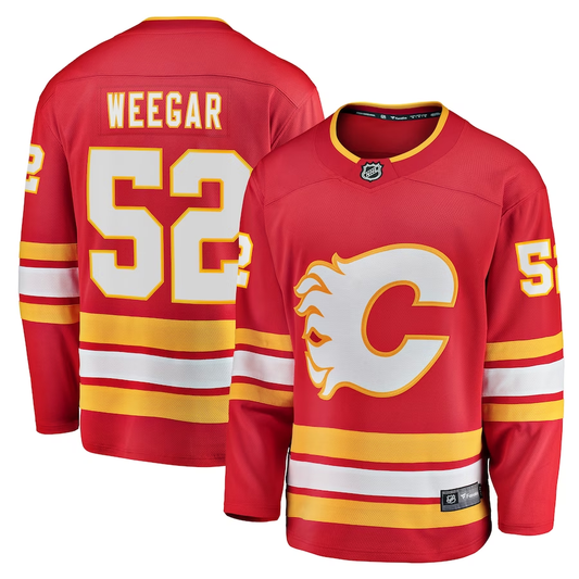 Men's Calgary Flames MacKenzie Weegar #52 Red Home Breakaway Player Jerseys