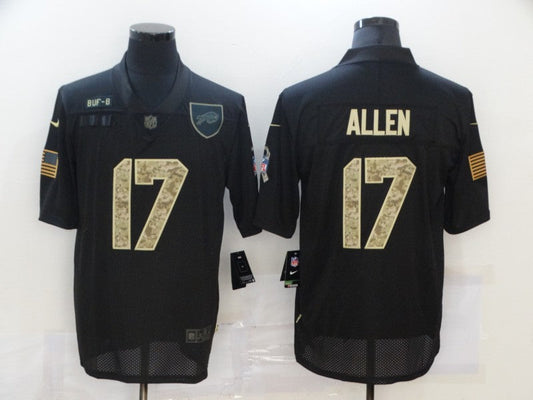 Men's Buffalo Bills #17 Josh Allen Black Player Game Jerseys