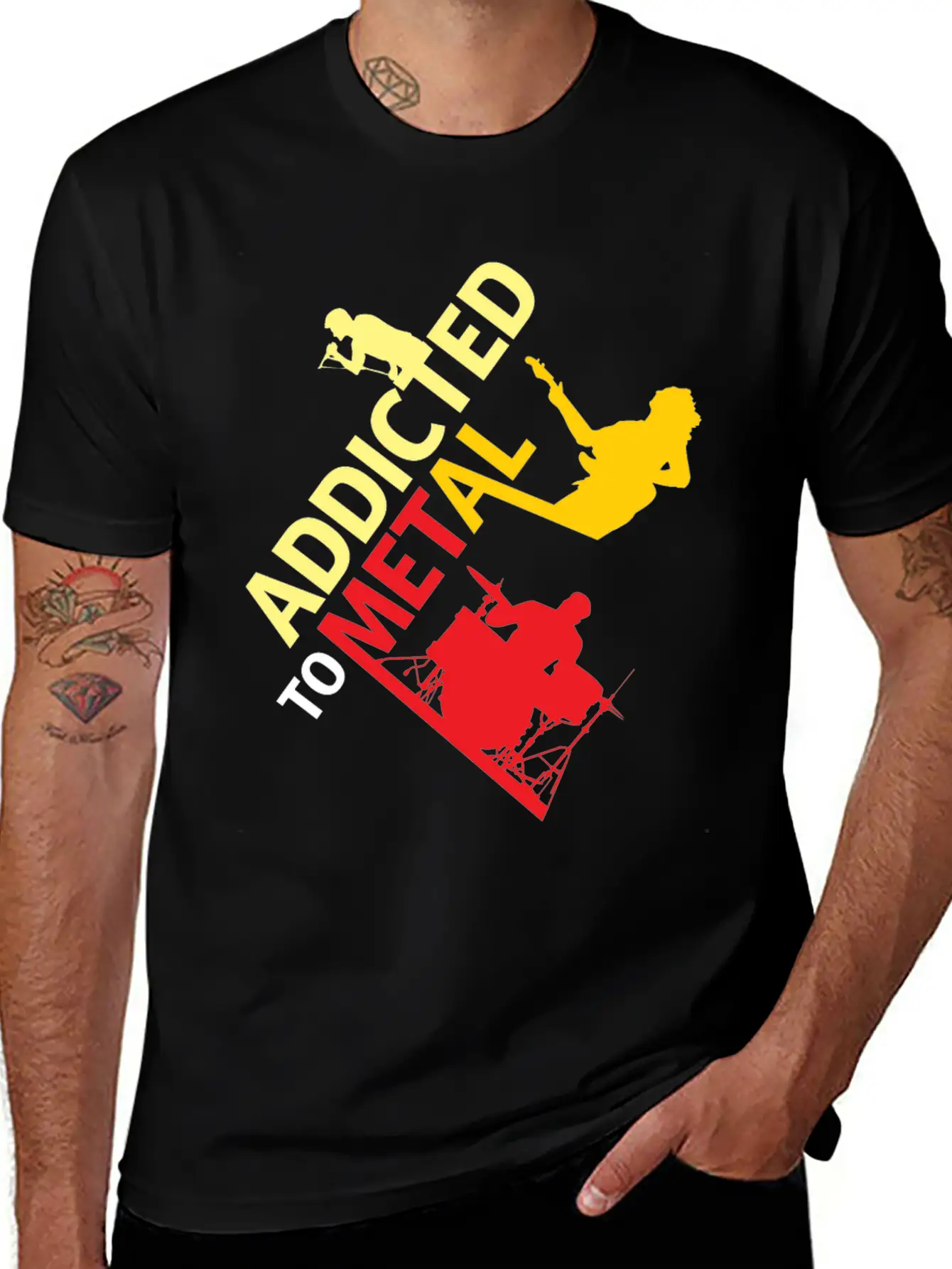 Addicted To Metal Christmas Gift Musician Relaxed Everyday Tee – Lightweight And Durable Cotton
