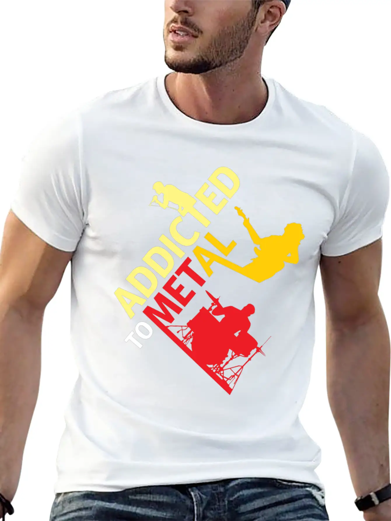 Addicted To Metal Christmas Gift Musician Relaxed Everyday Tee – Lightweight And Durable Cotton