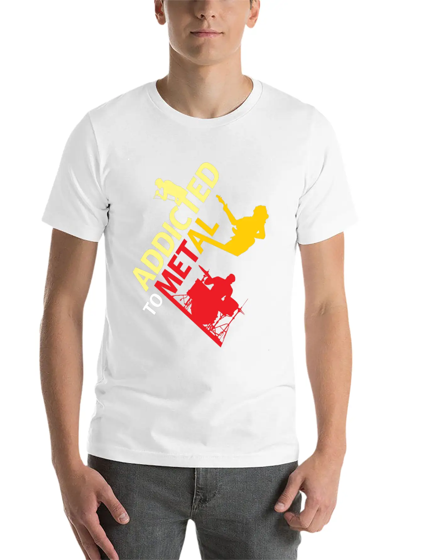 Addicted To Metal Christmas Gift Musician Relaxed Everyday Tee – Lightweight And Durable Cotton