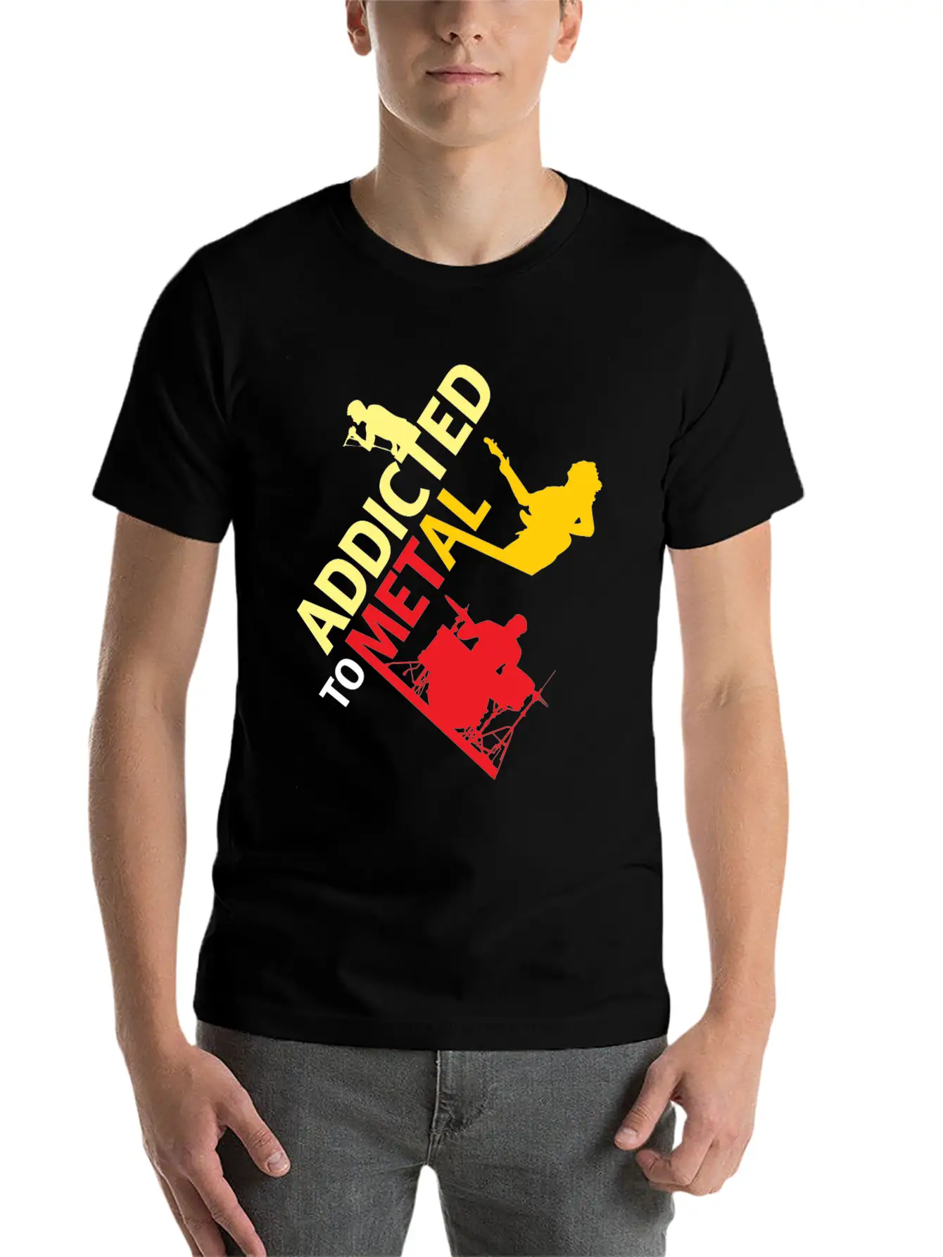 Addicted To Metal Christmas Gift Musician Relaxed Everyday Tee – Lightweight And Durable Cotton