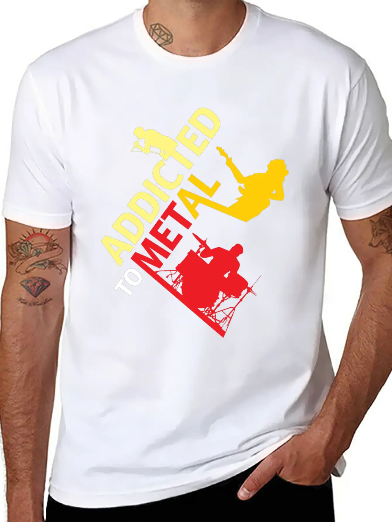 Addicted To Metal Christmas Gift Musician Relaxed Everyday Tee – Lightweight And Durable Cotton