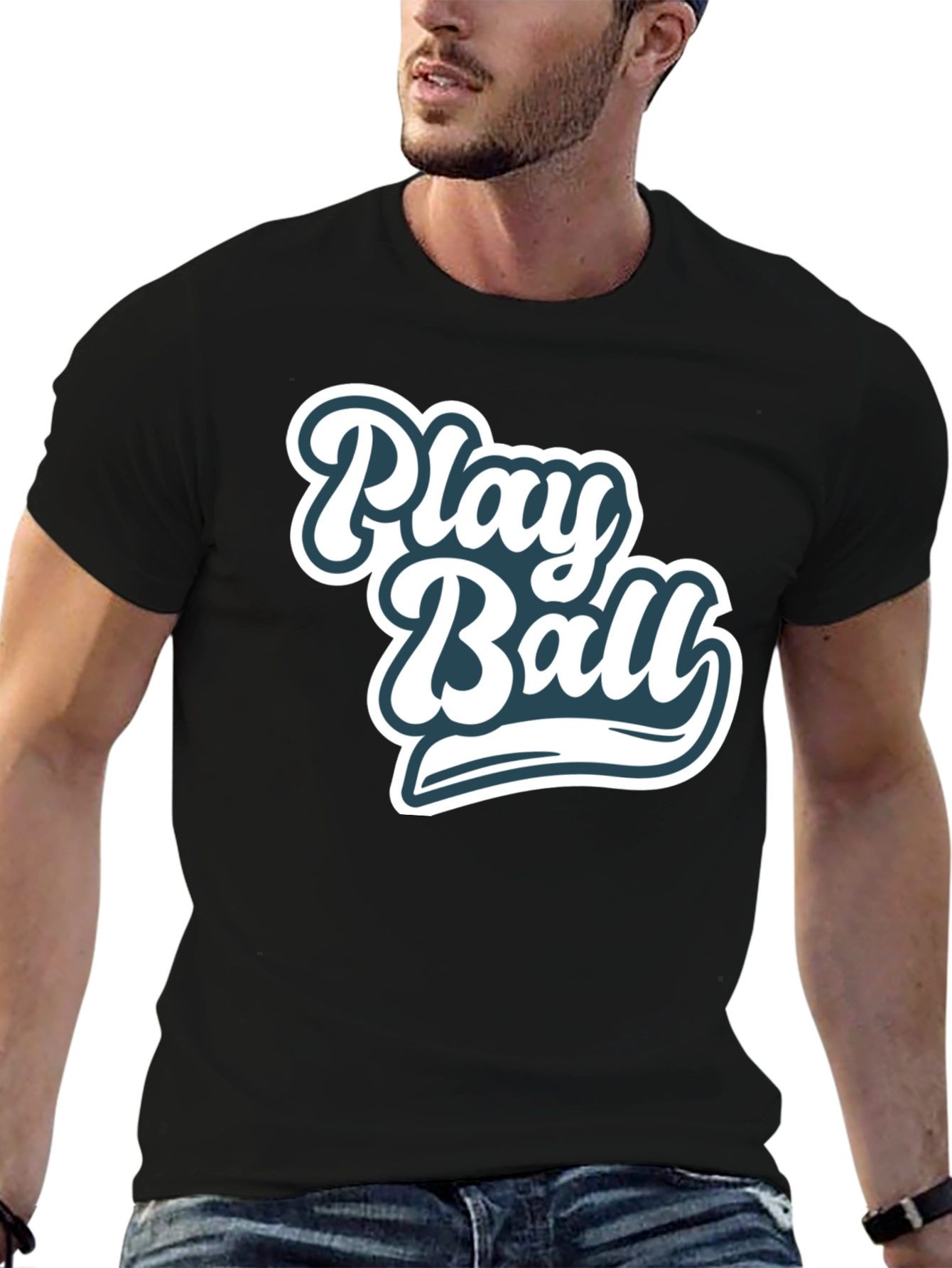 Play Ball Graphic Tee - Black