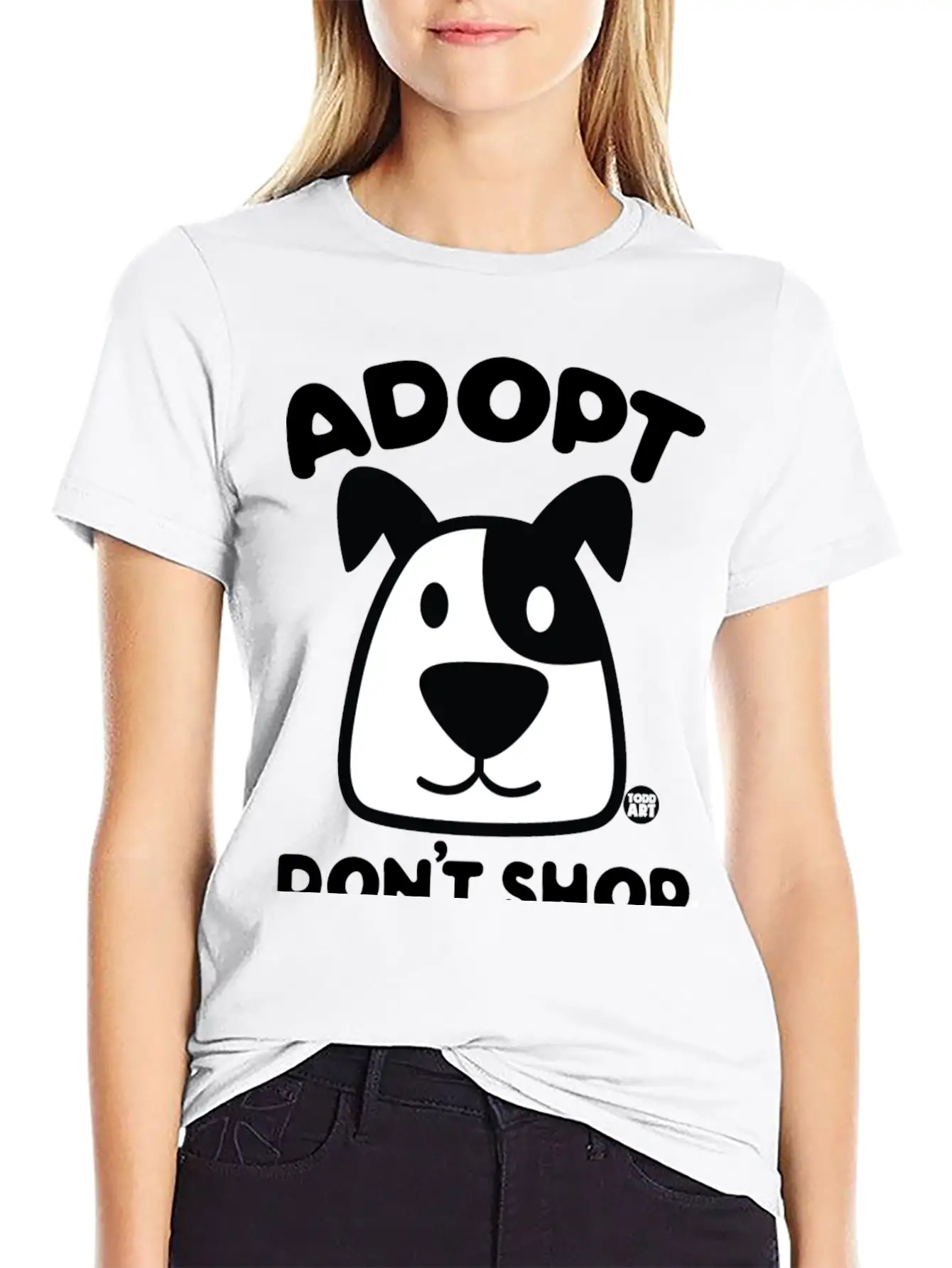 Adopt Dont Shop 1 Comfortable Minimalist Graphic Tee – Summer Style Essential