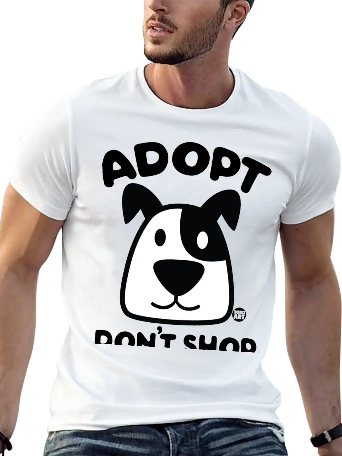 Adopt Dont Shop 1 Comfortable Minimalist Graphic Tee – Summer Style Essential
