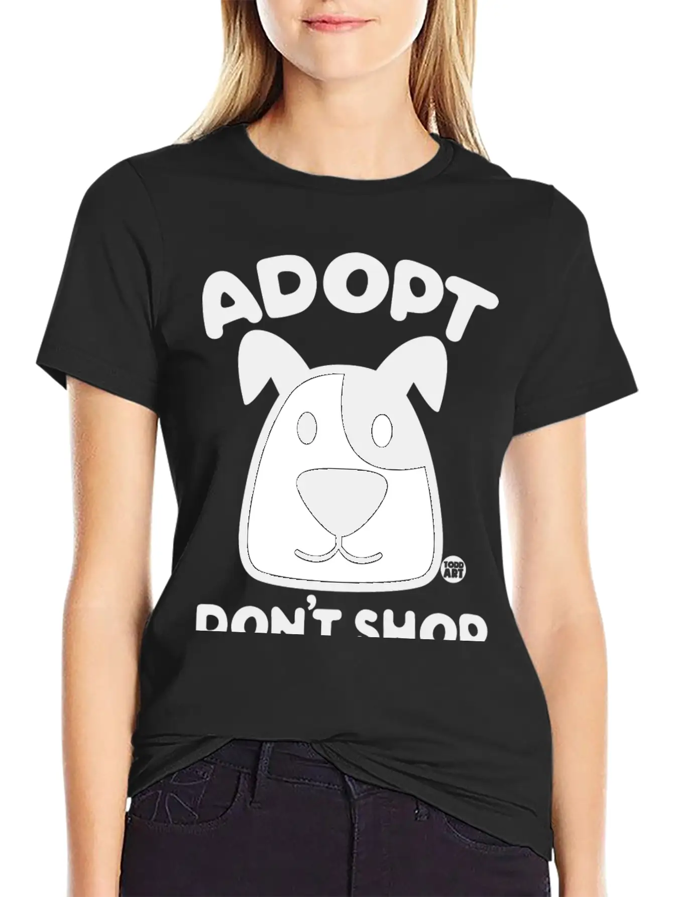 Adopt Dont Shop 1 Comfortable Minimalist Graphic Tee – Summer Style Essential