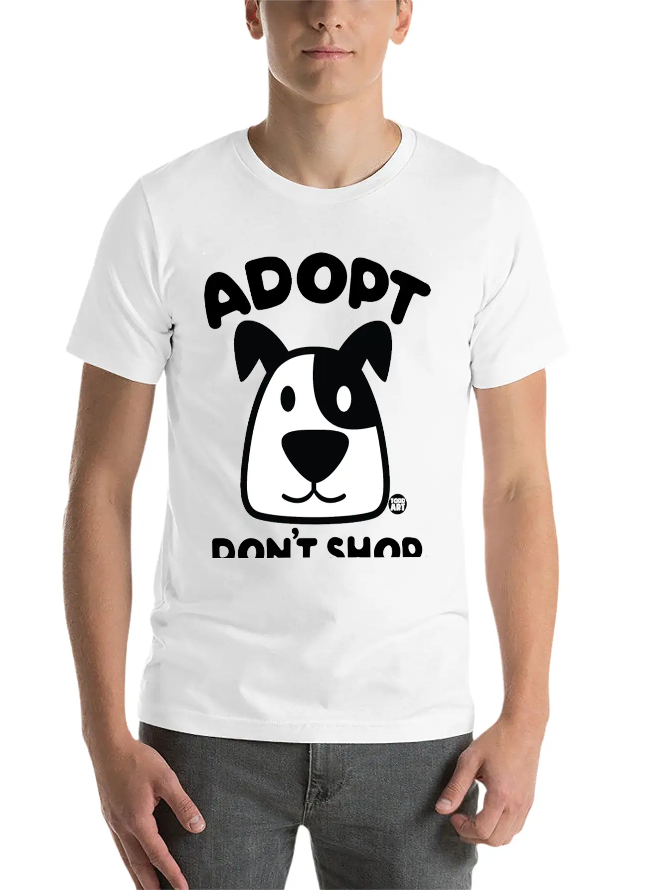 Adopt Dont Shop 1 Comfortable Minimalist Graphic Tee – Summer Style Essential