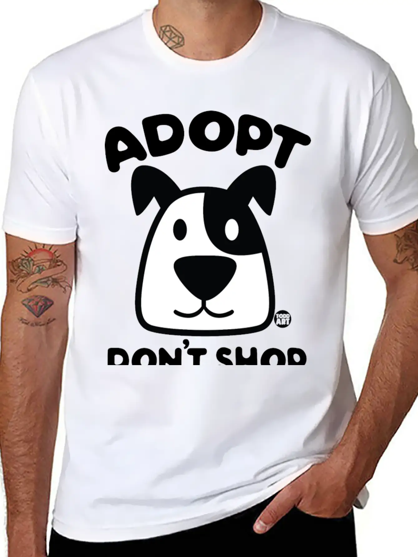 Adopt Dont Shop 1 Comfortable Minimalist Graphic Tee – Summer Style Essential