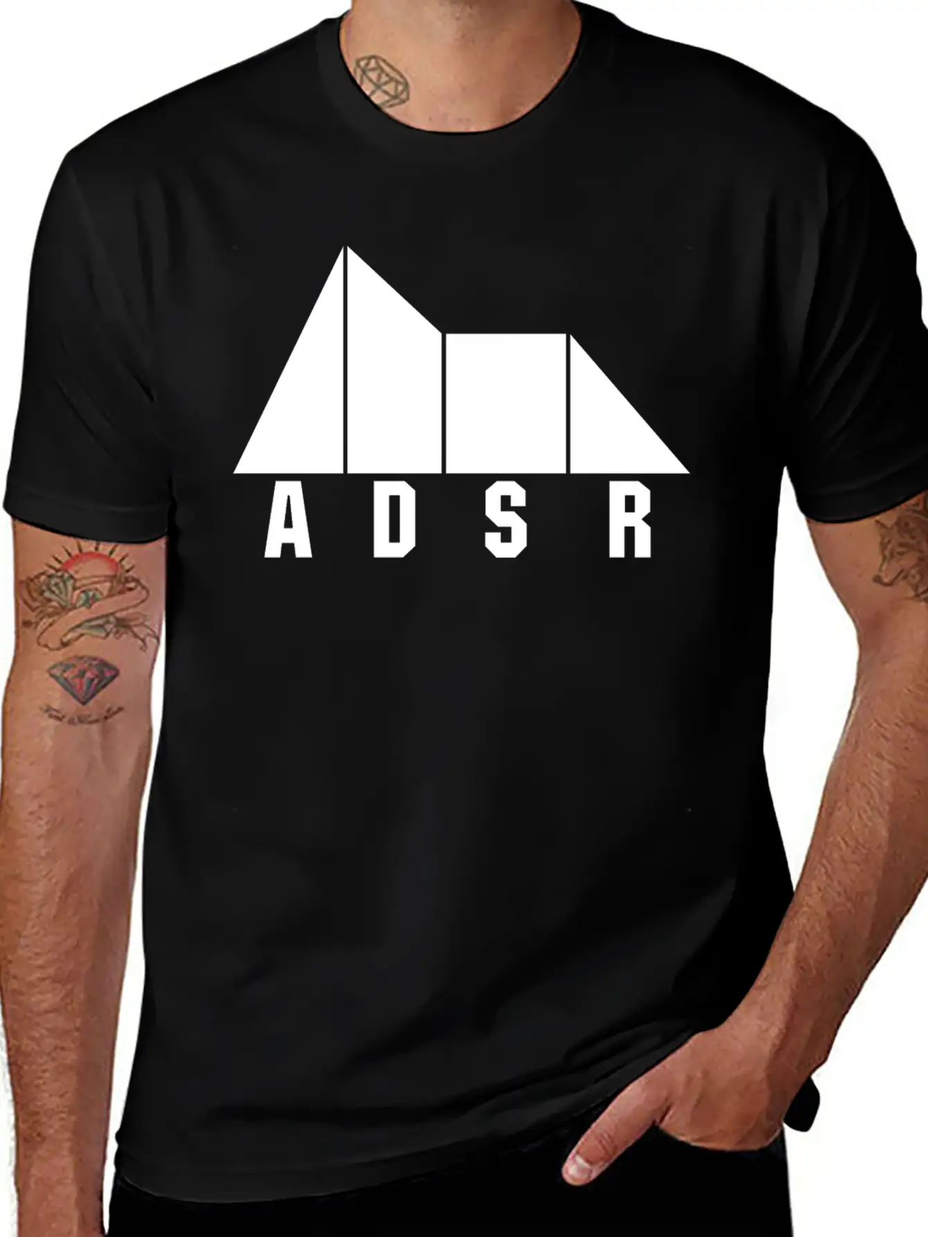 ADSR Synthesizer Music Musician Keyboard Gift Unisex Short Sleeve Soft Cotton T-Shirt – Casual Everyday Wear