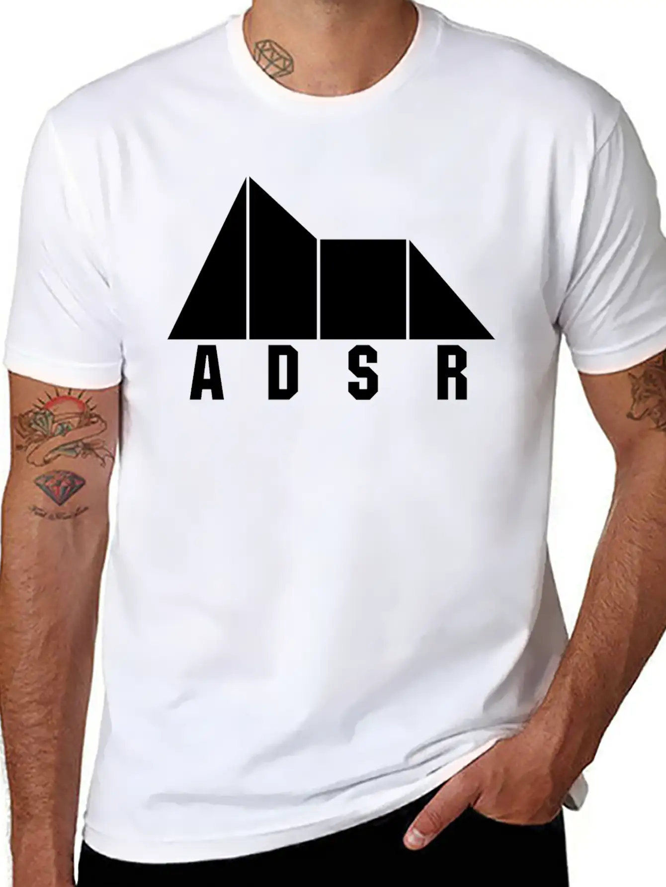 ADSR Synthesizer Music Musician Keyboard Gift Unisex Short Sleeve Soft Cotton T-Shirt – Casual Everyday Wear