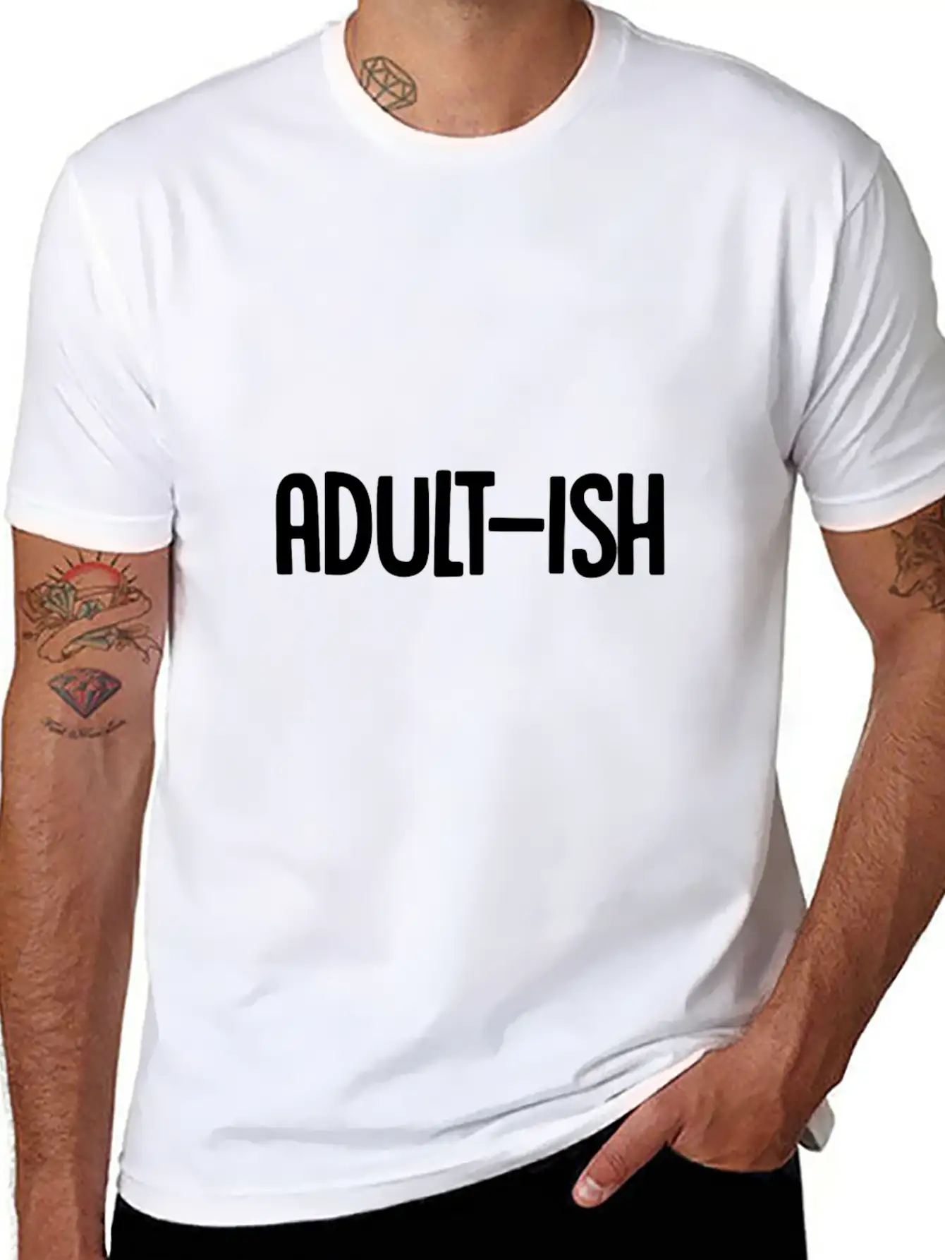 Adultish Graphic Sarcastic Novelty Funny Unisex Casual T-Shirt – Clean Design For Daily Comfort
