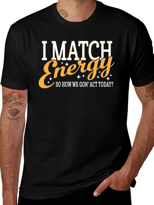 I MATCH ENERGY Graphic Print Crew Neck T-Shirt