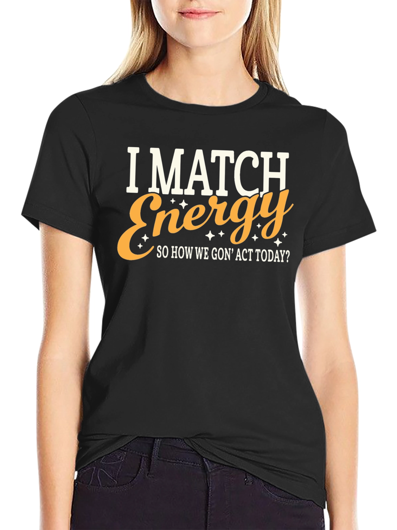 I MATCH ENERGY Graphic Print Crew Neck T-Shirt