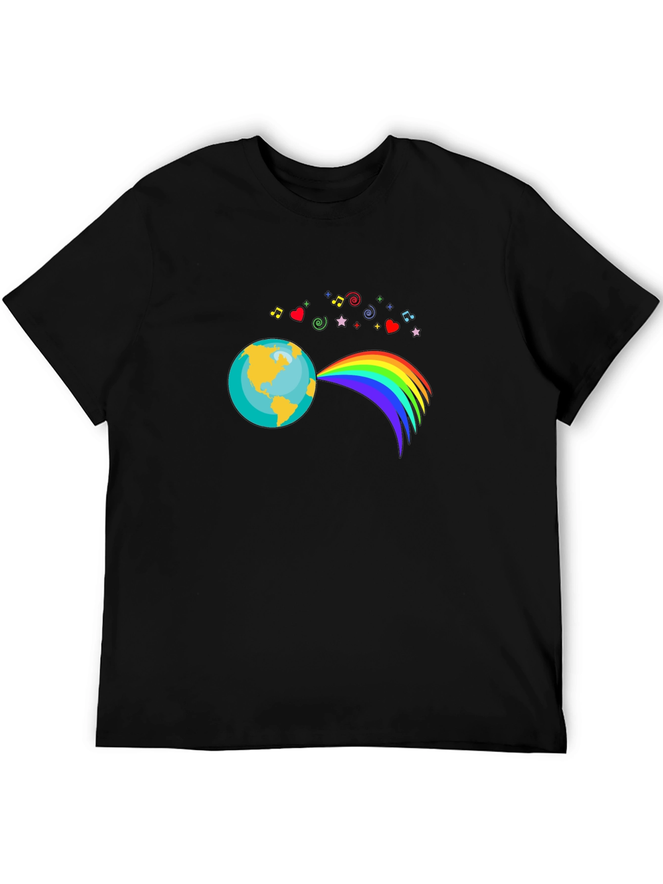 Earth Rainbow Graphic T-Shirt - Black