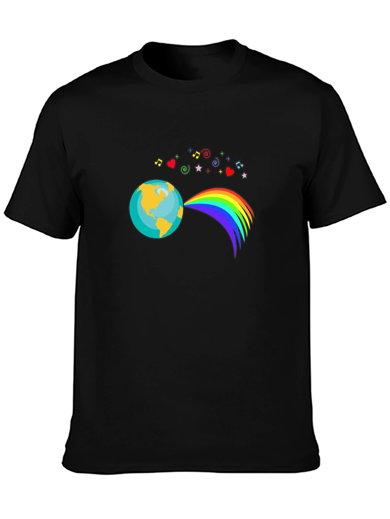 Earth Rainbow Graphic T-Shirt - Black