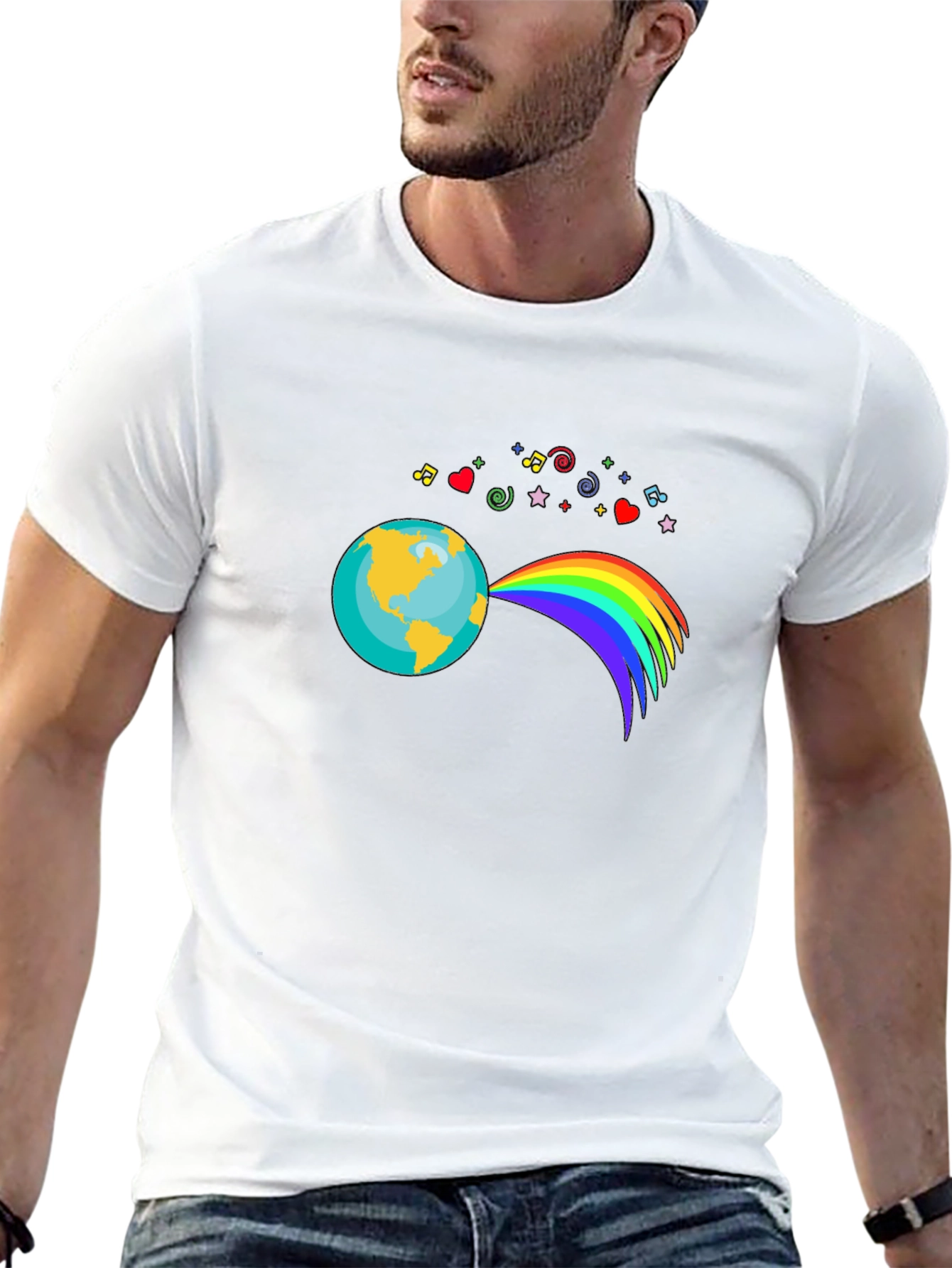 Earth Rainbow Graphic T-Shirt - Black