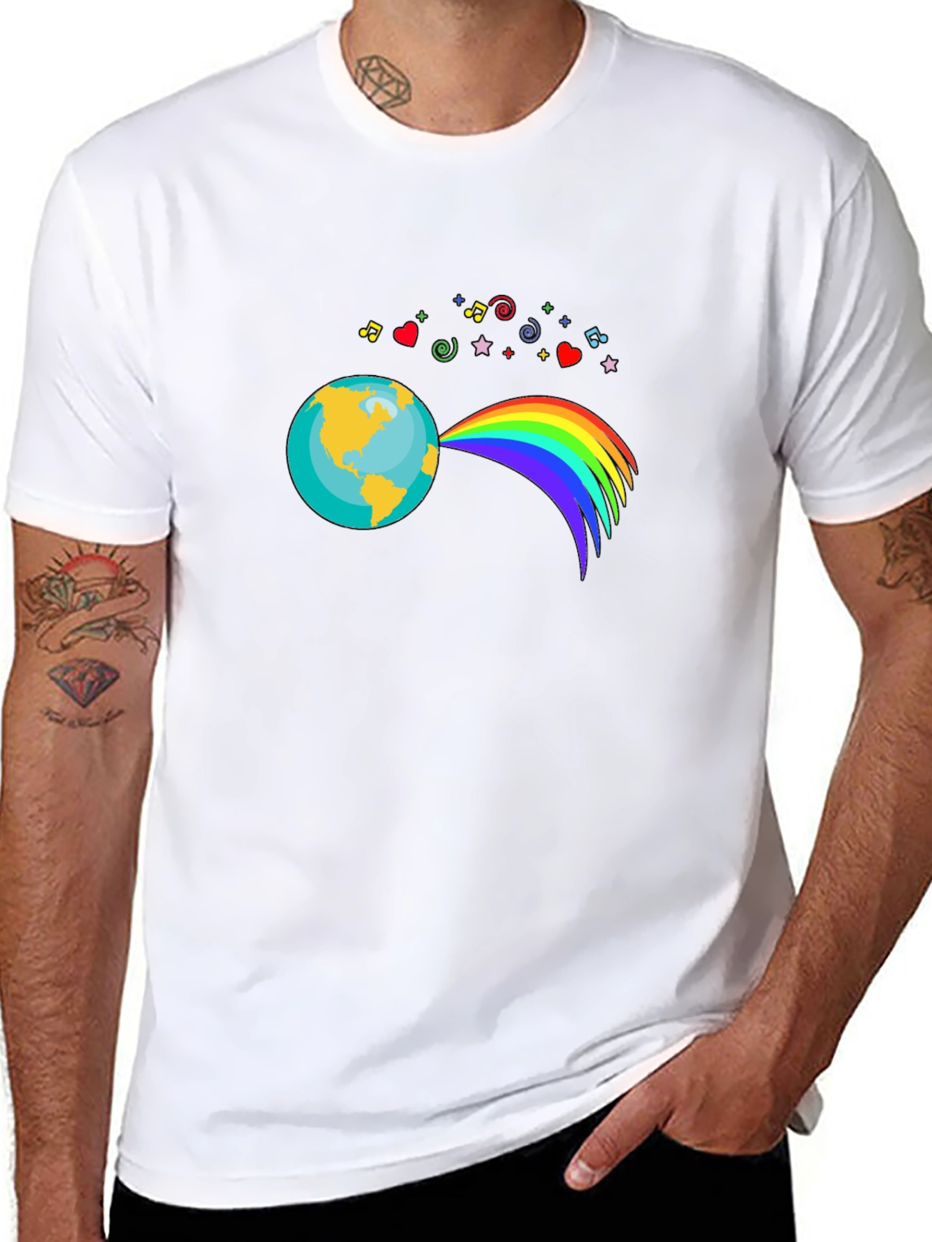 Earth Rainbow Graphic T-Shirt - Black