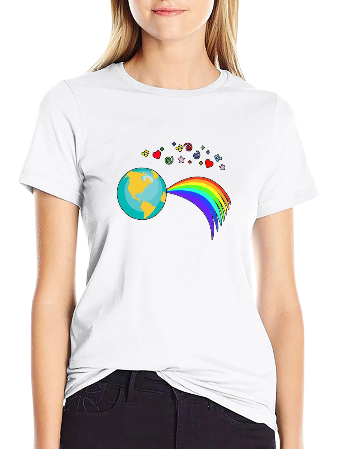 Earth Rainbow Graphic T-Shirt - Black