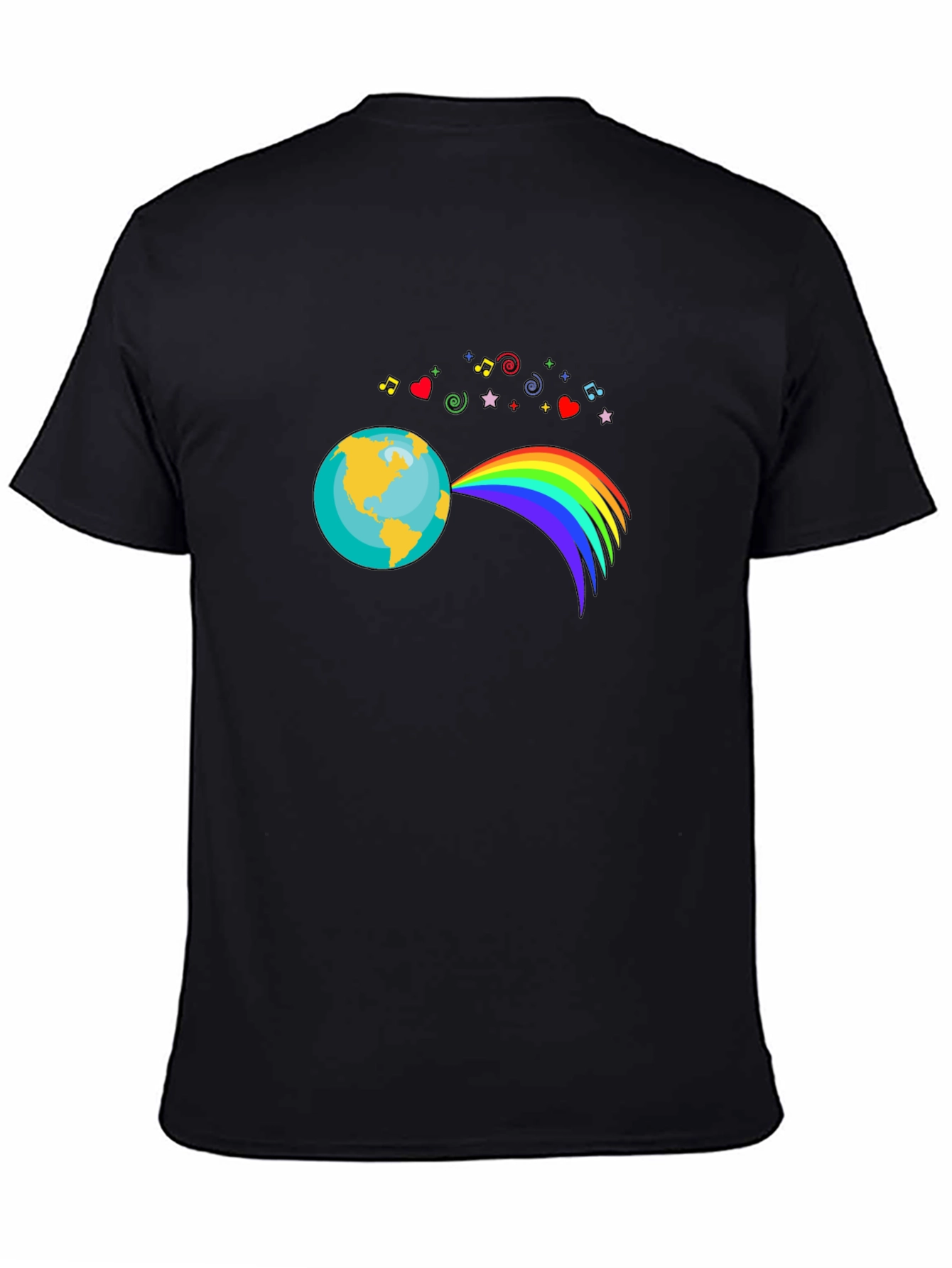 Earth Rainbow Graphic T-Shirt - Black