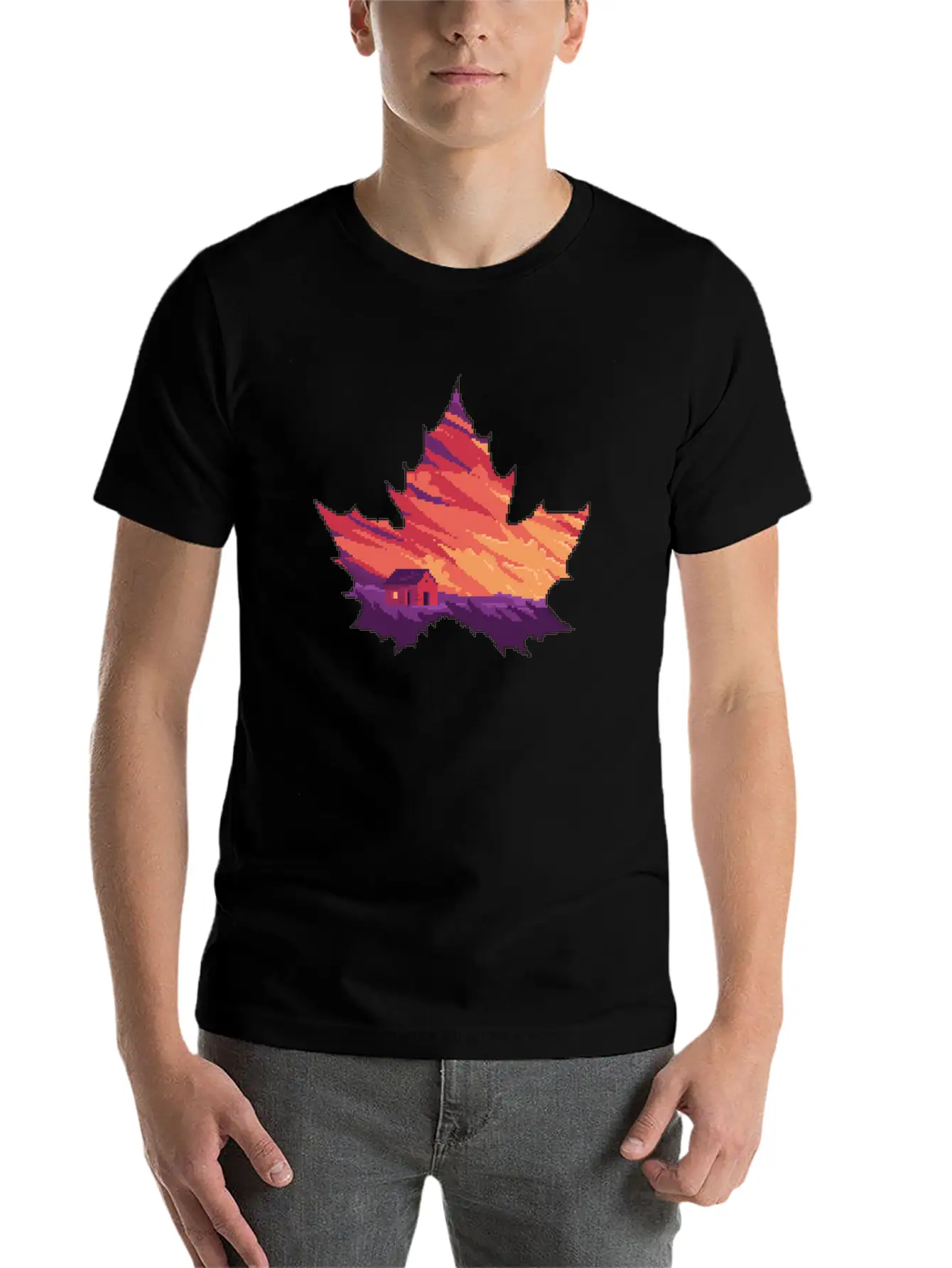 Aesthetic Leaves Unisex Short Sleeve Soft Cotton T-Shirt – Casual Everyday Wear