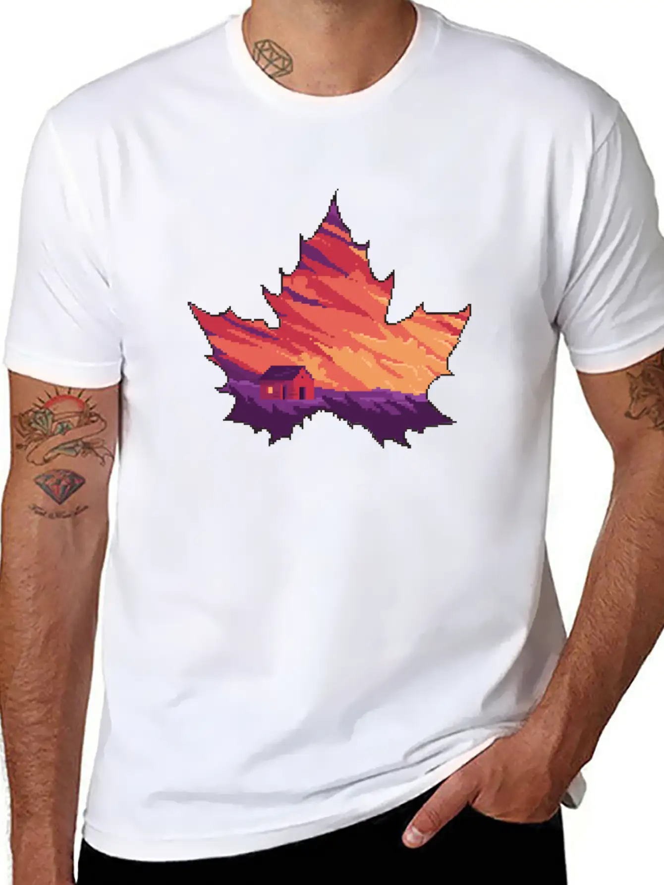 Aesthetic Leaves Unisex Short Sleeve Soft Cotton T-Shirt – Casual Everyday Wear