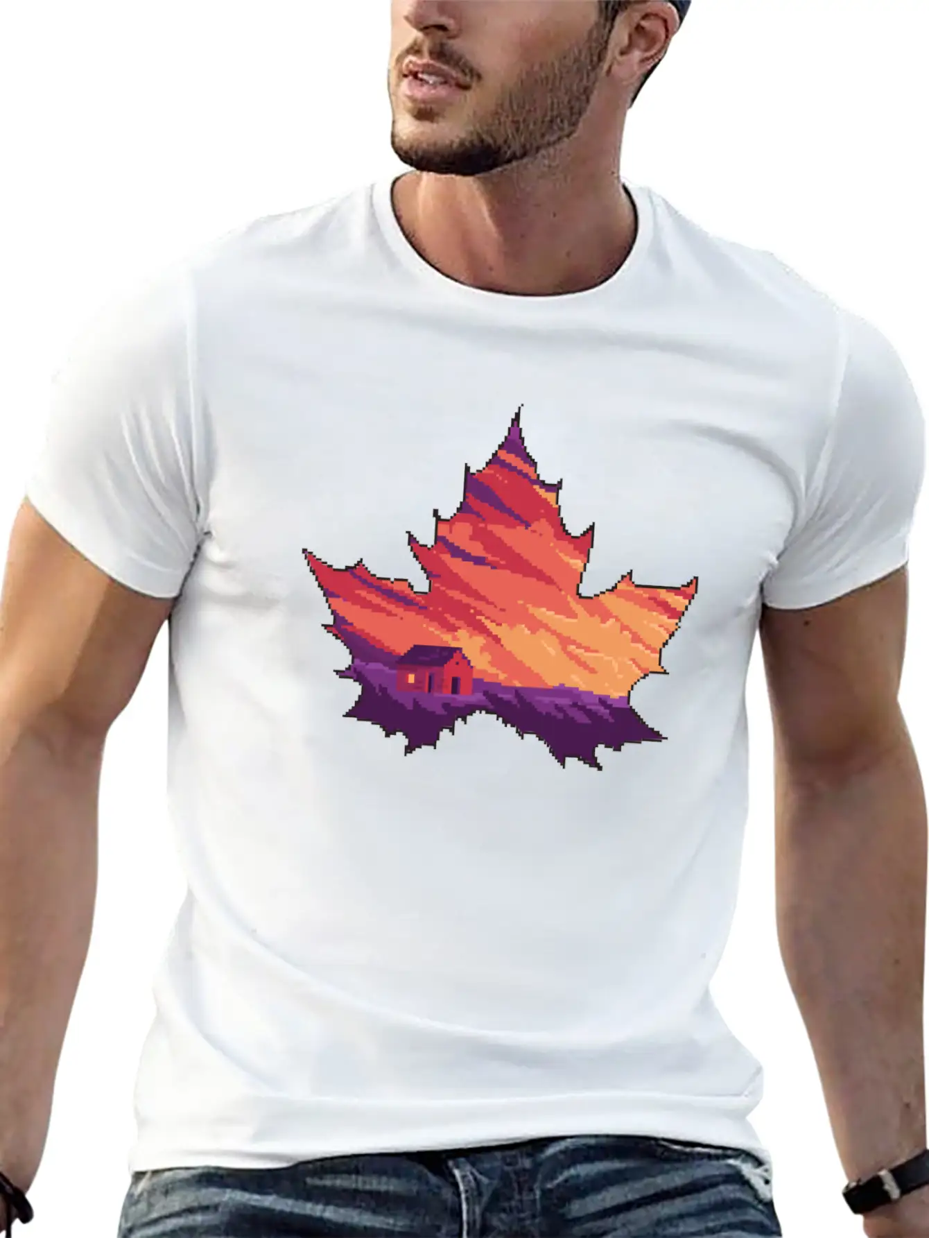 Aesthetic Leaves Unisex Short Sleeve Soft Cotton T-Shirt – Casual Everyday Wear