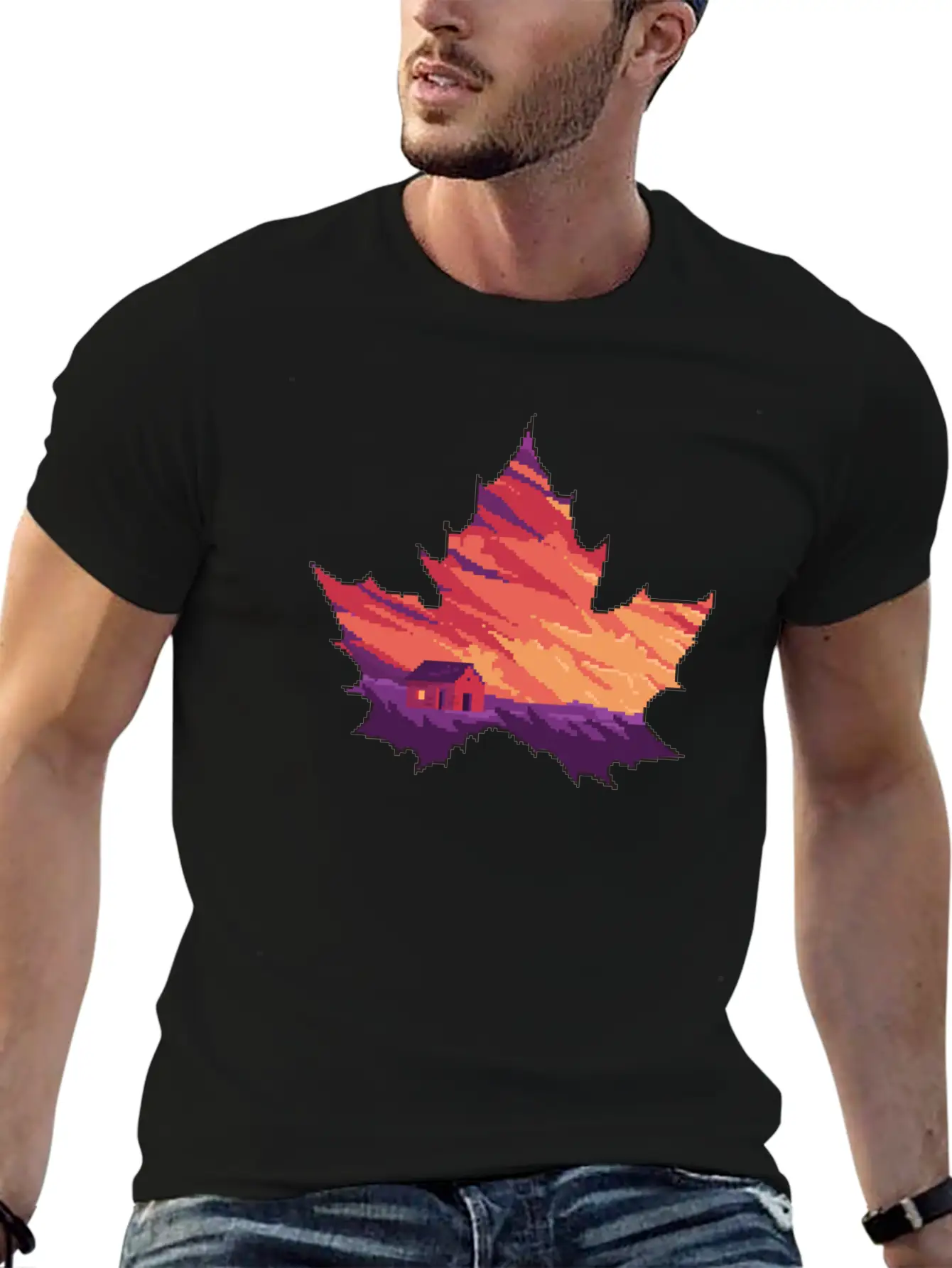 Aesthetic Leaves Unisex Short Sleeve Soft Cotton T-Shirt – Casual Everyday Wear