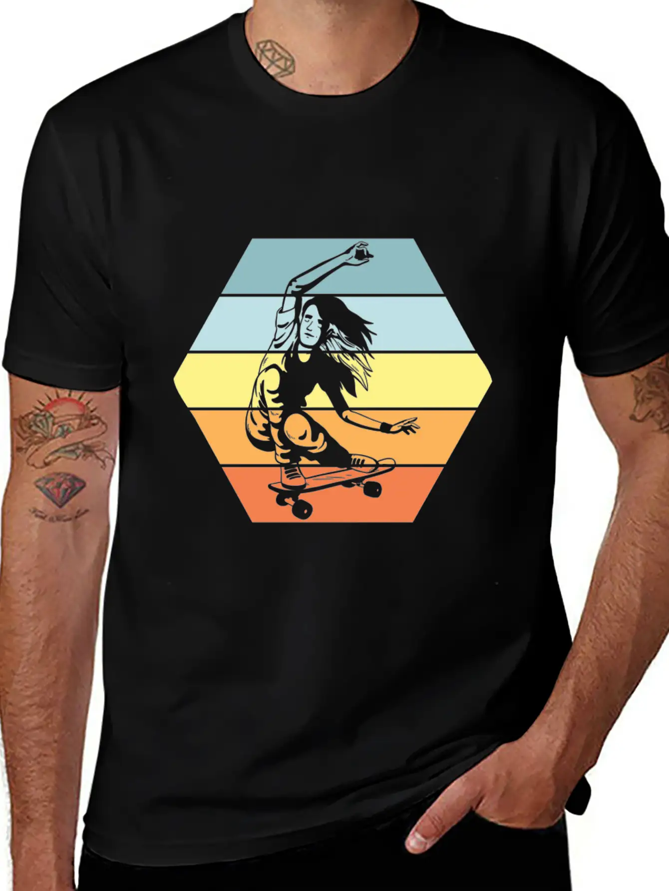 Aesthetic Retro Skater Girls Timeless Short Sleeve Tee – Comfy And Minimalist Design