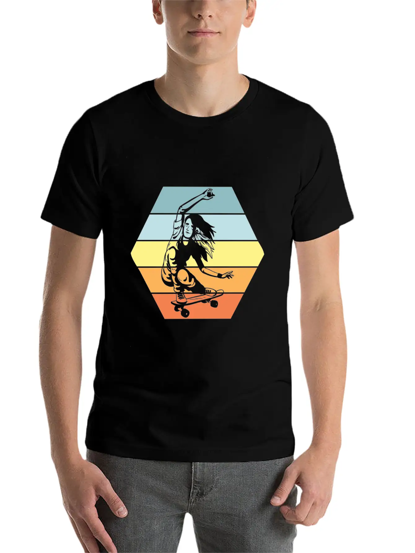 Aesthetic Retro Skater Girls Timeless Short Sleeve Tee – Comfy And Minimalist Design