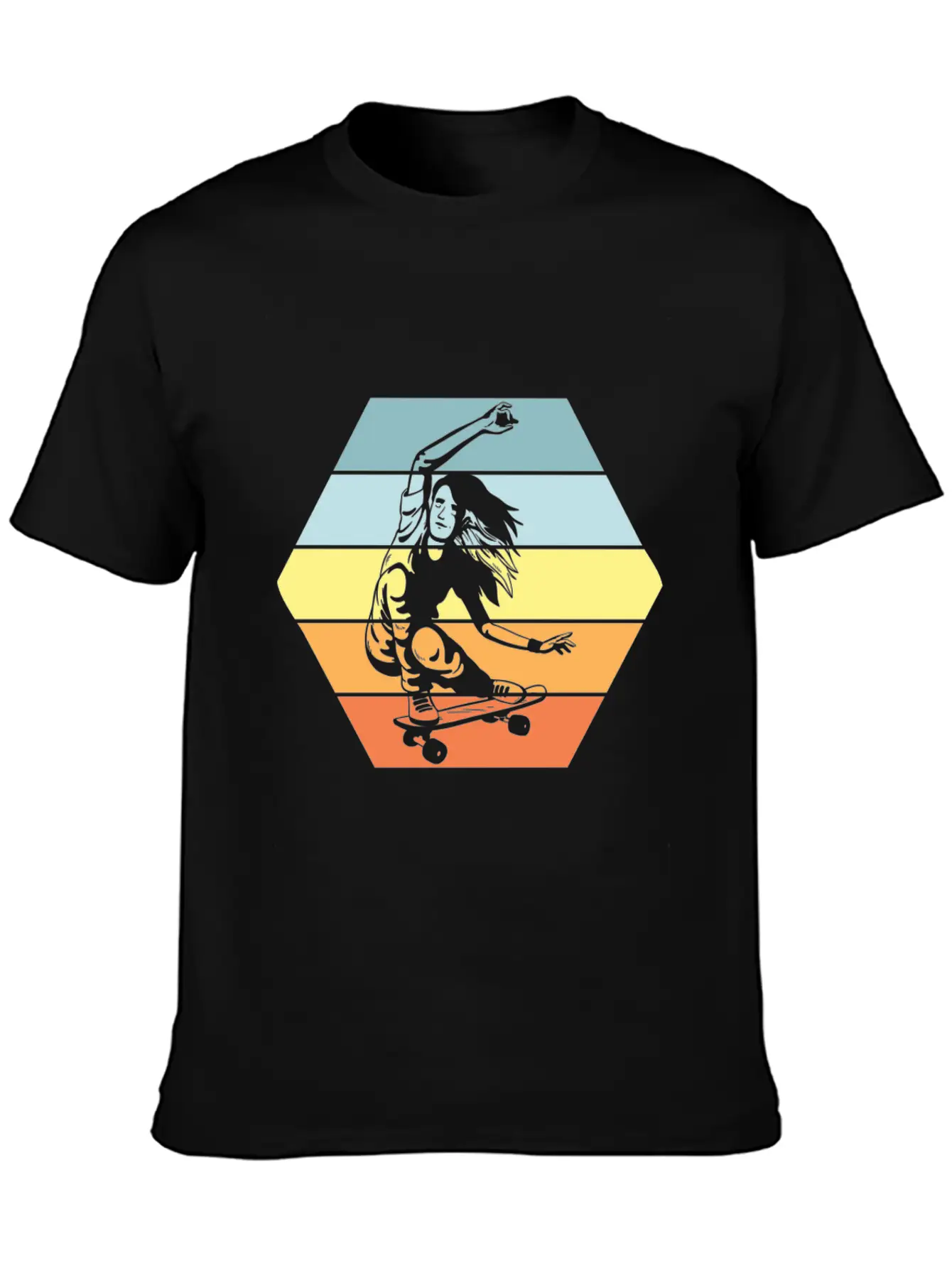Aesthetic Retro Skater Girls Timeless Short Sleeve Tee – Comfy And Minimalist Design