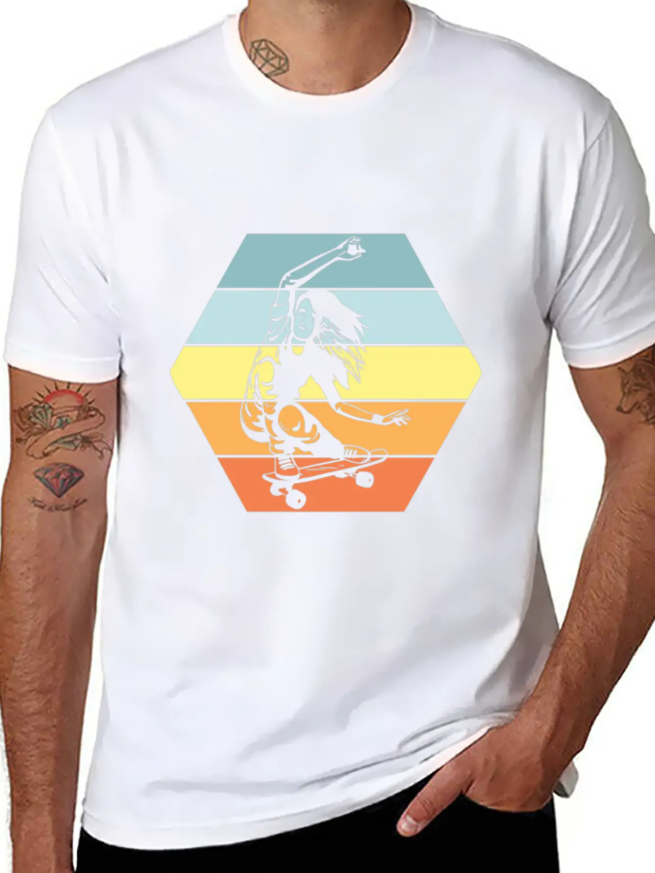 Aesthetic Retro Skater Girls Timeless Short Sleeve Tee – Comfy And Minimalist Design