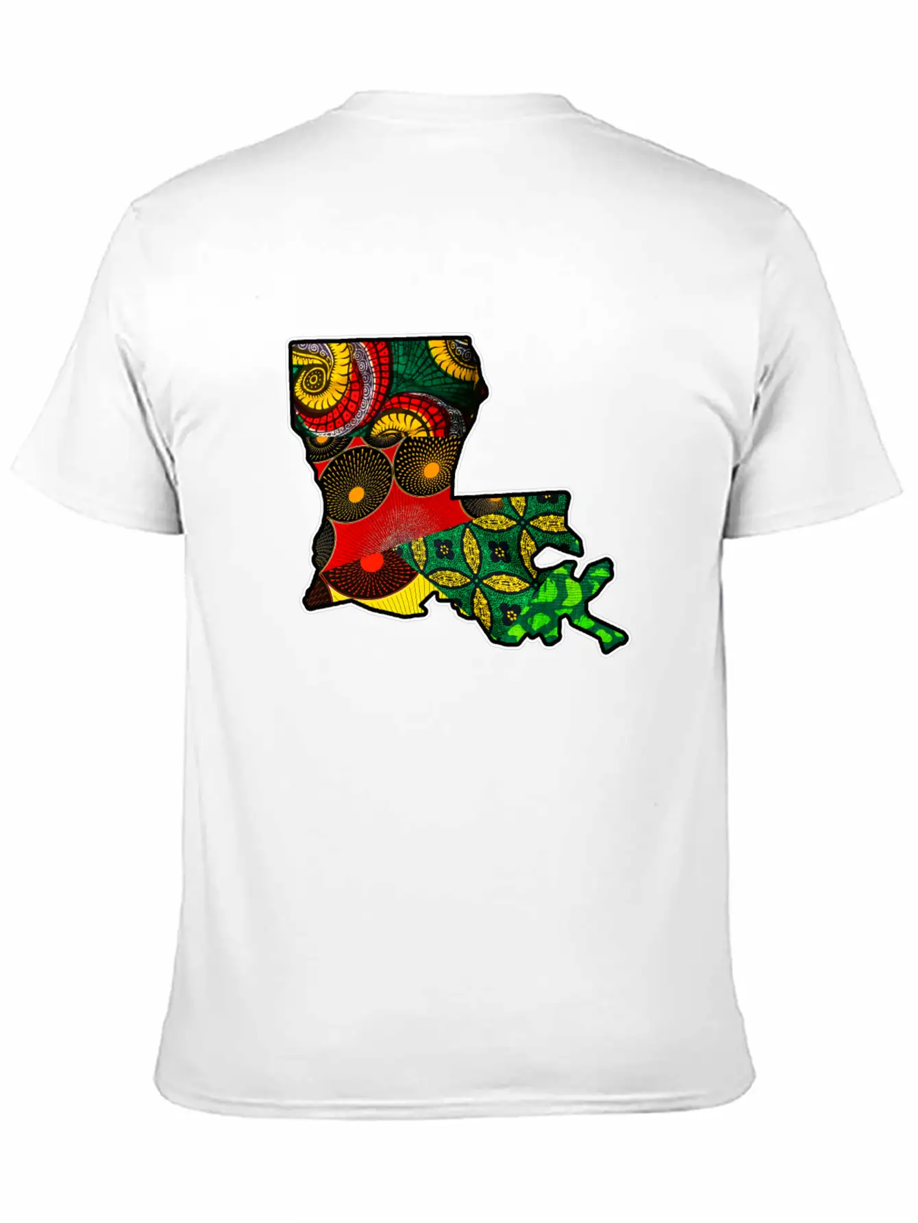 African Fabric Reggae Rasta Themed Louisiana State Timeless Short Sleeve Tee – Comfy And Minimalist Design