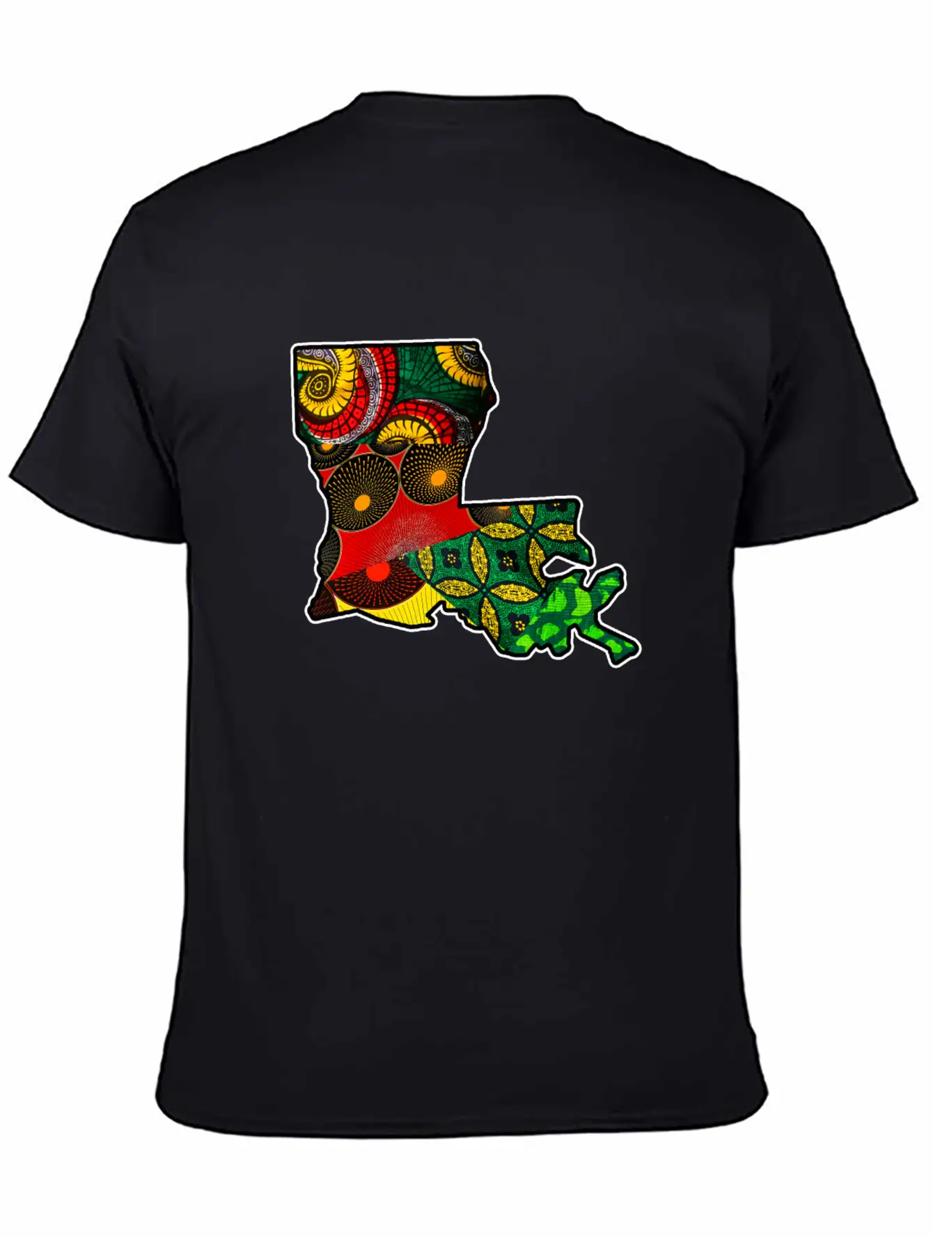 African Fabric Reggae Rasta Themed Louisiana State Timeless Short Sleeve Tee – Comfy And Minimalist Design