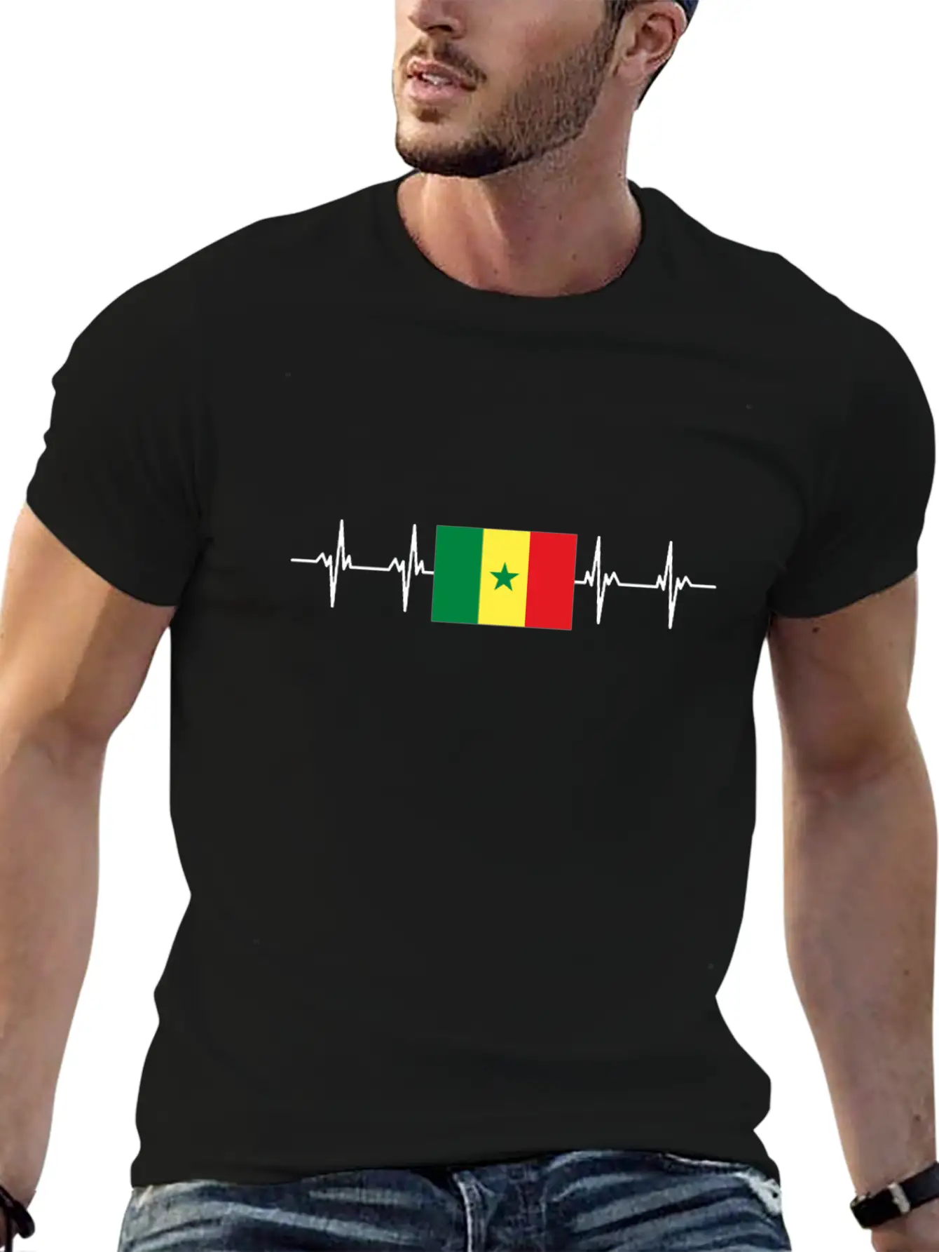African Flag - Senegal Basic Graphic T-Shirt – Daily Comfort In Soft Cotton