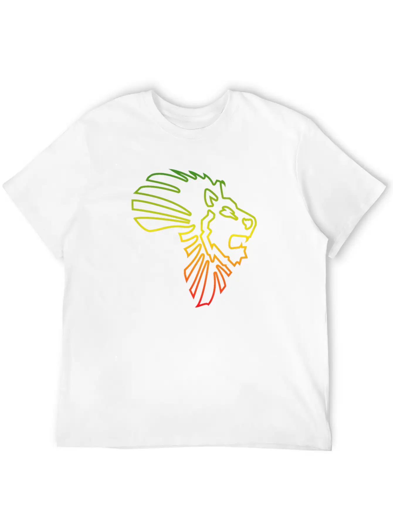 African Map African Lion Red Gold Green Outline Stylish Everyday T-Shirt – Unisex Basic Cotton Tee