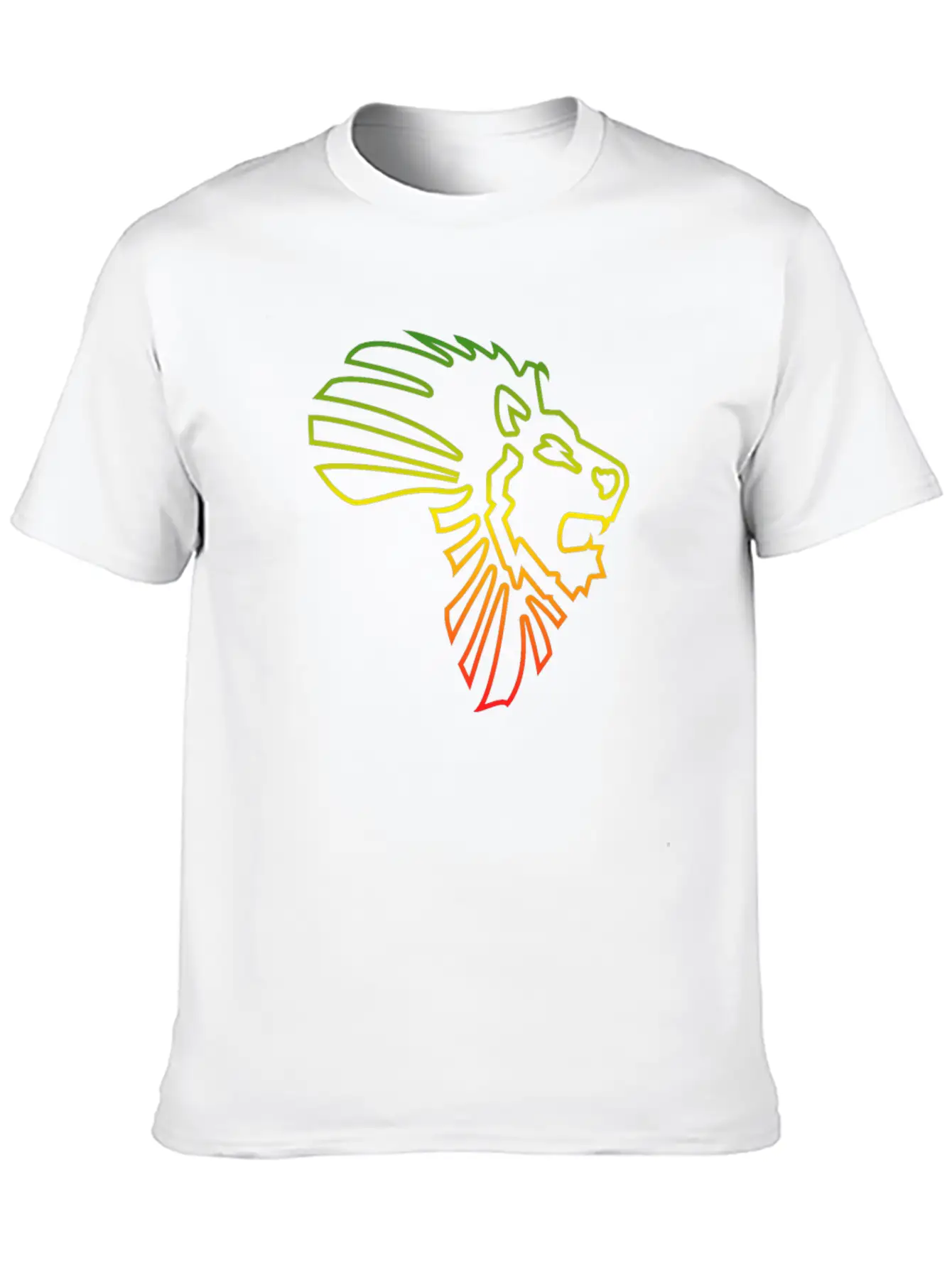 African Map African Lion Red Gold Green Outline Stylish Everyday T-Shirt – Unisex Basic Cotton Tee