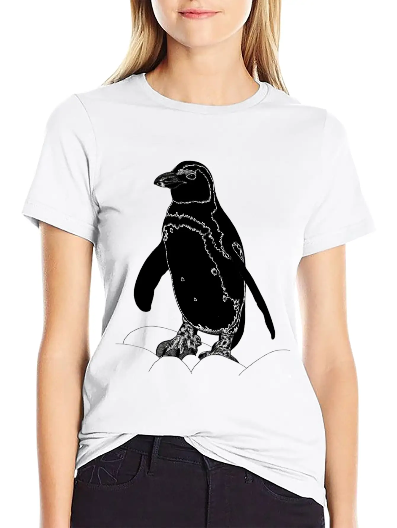 African Penguin Ink Illustration Unisex Casual T-Shirt – Clean Design For Daily Comfort